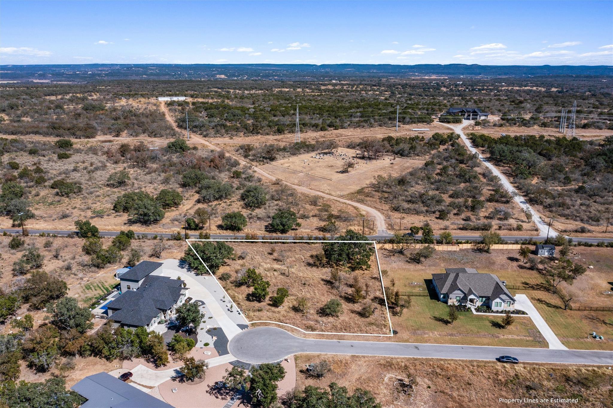 Overview of rural landscape with property parcel 