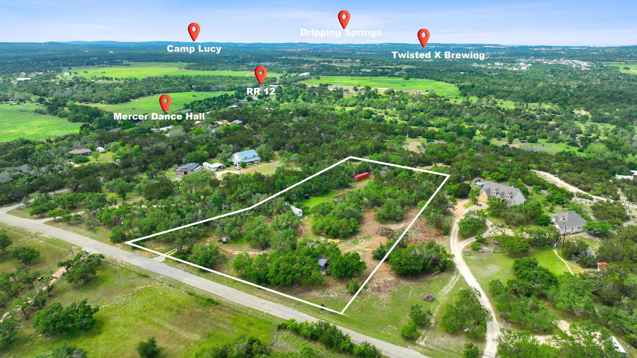 Aerial overview of property's location featuring 