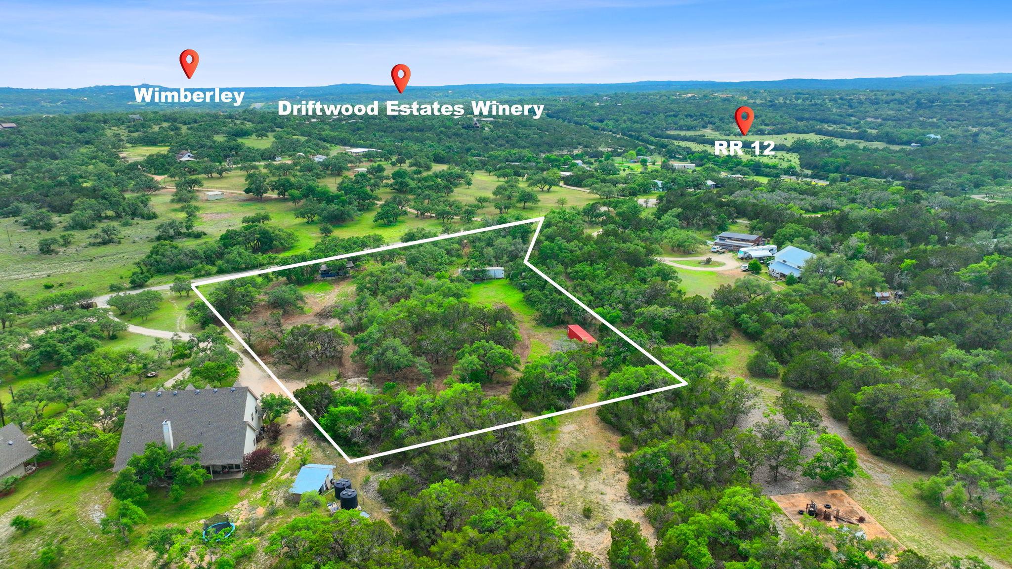 Aerial overview of property's location featuring 