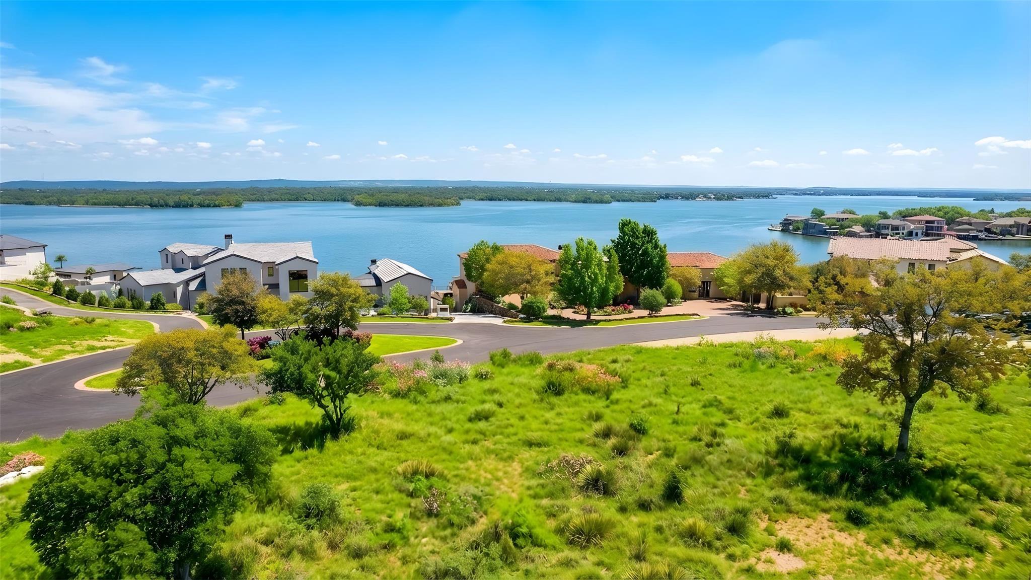 Aerial view of a large body of water