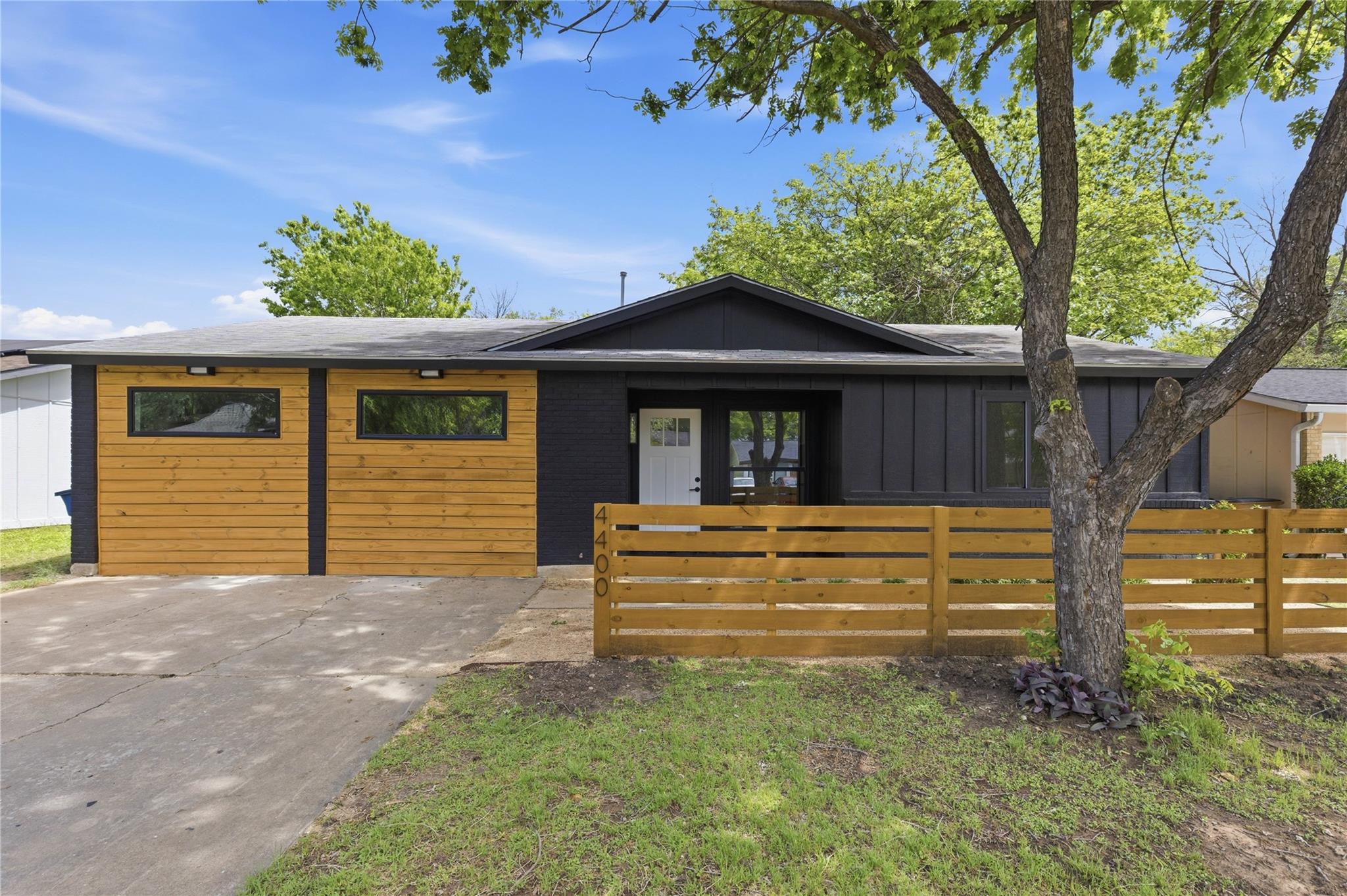 View of front of property with a fenced front yar