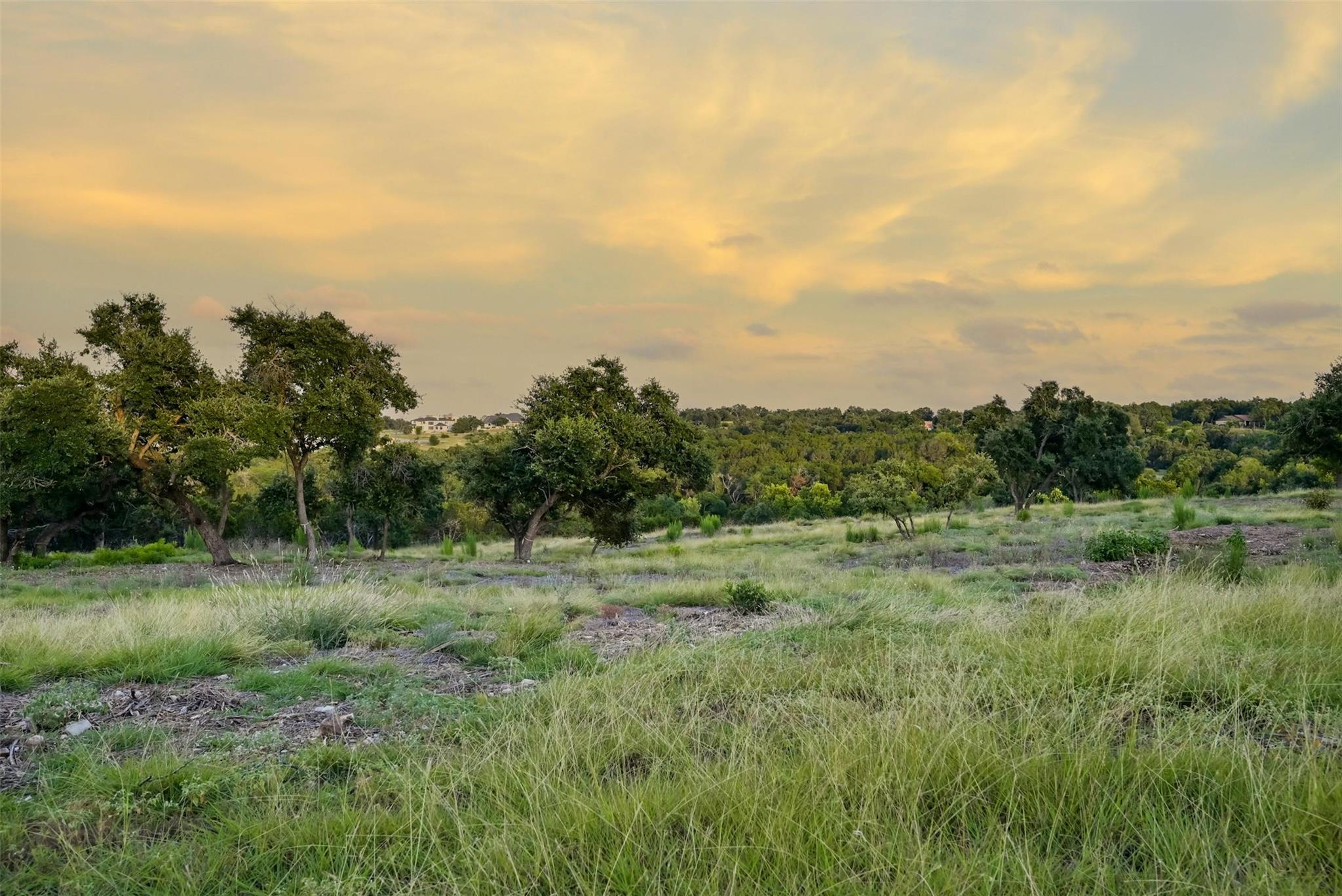 Nature at dusk with a view of countryside