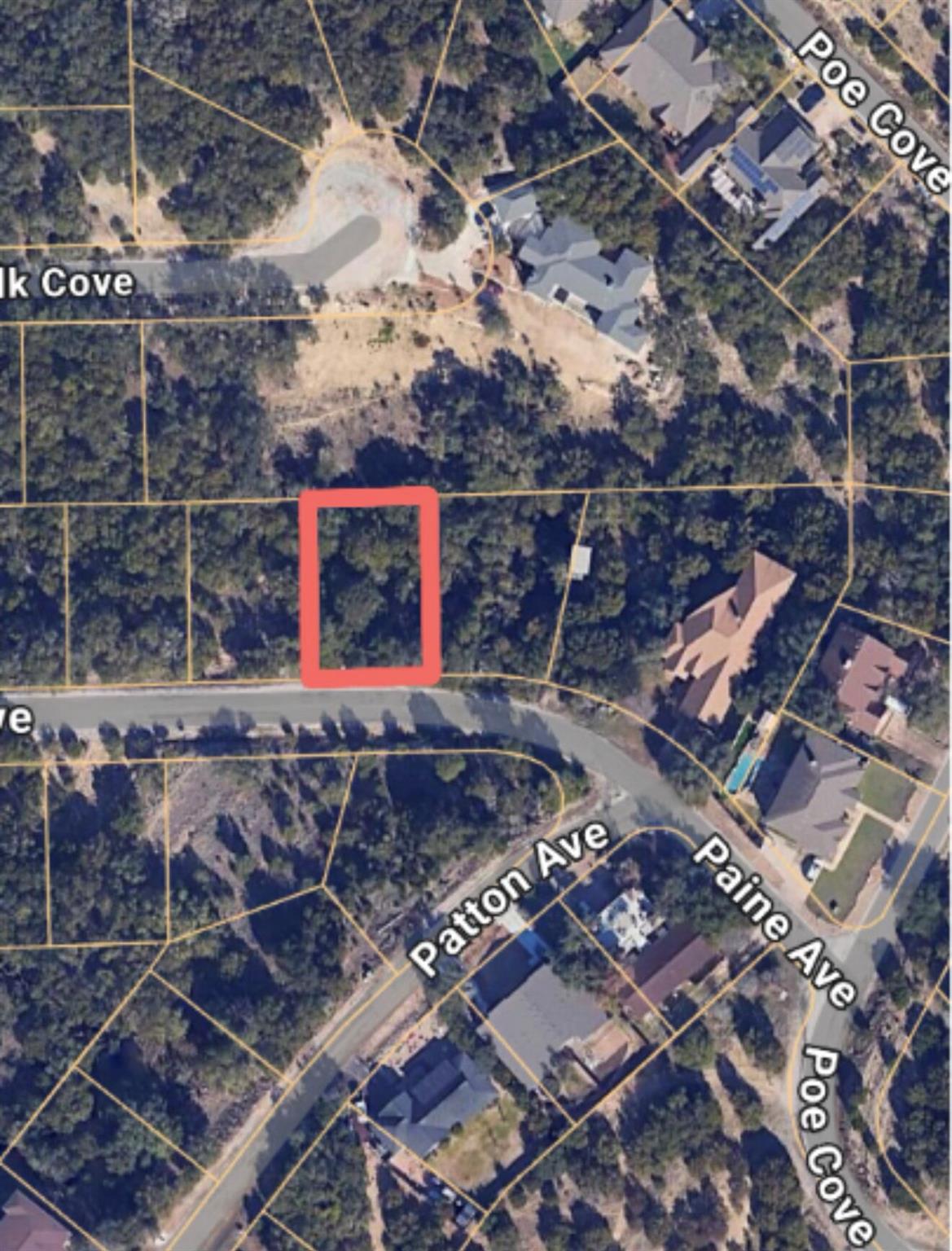 Aerial map of property and surrounding area with 
