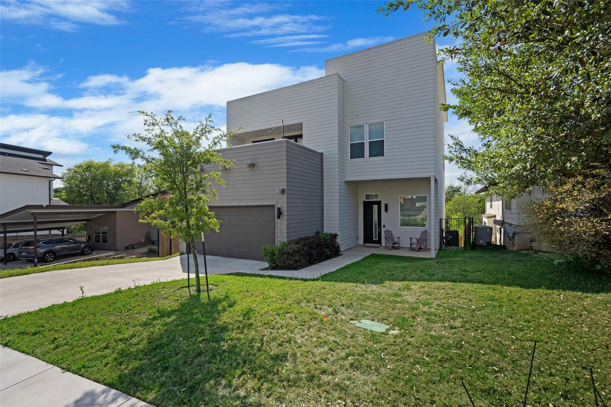 The property features a contemporary architectura