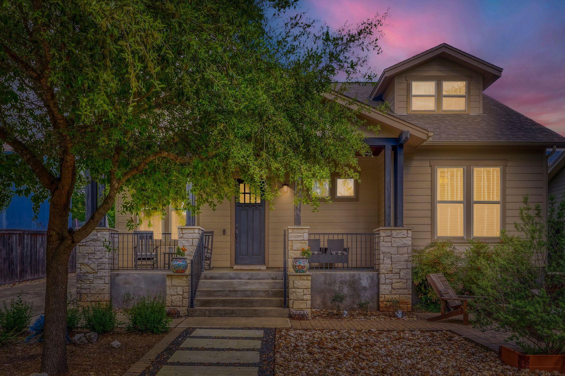 View of front facade featuring covered porch and 