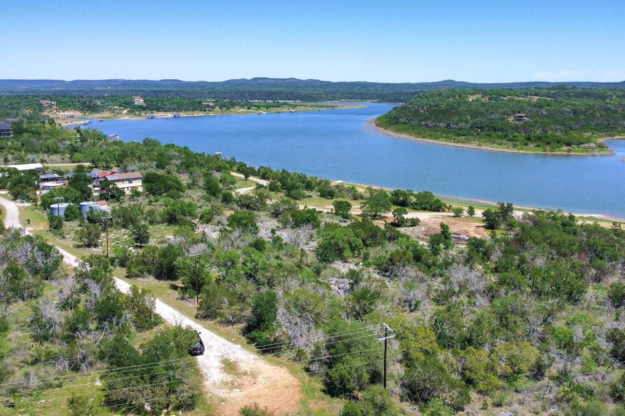 Drone / aerial view of a nearby body of water