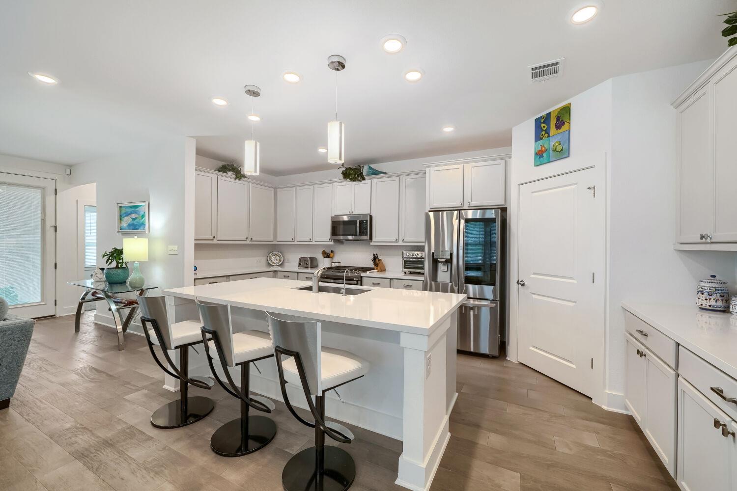Kitchen featuring stainless steel appliances, a k