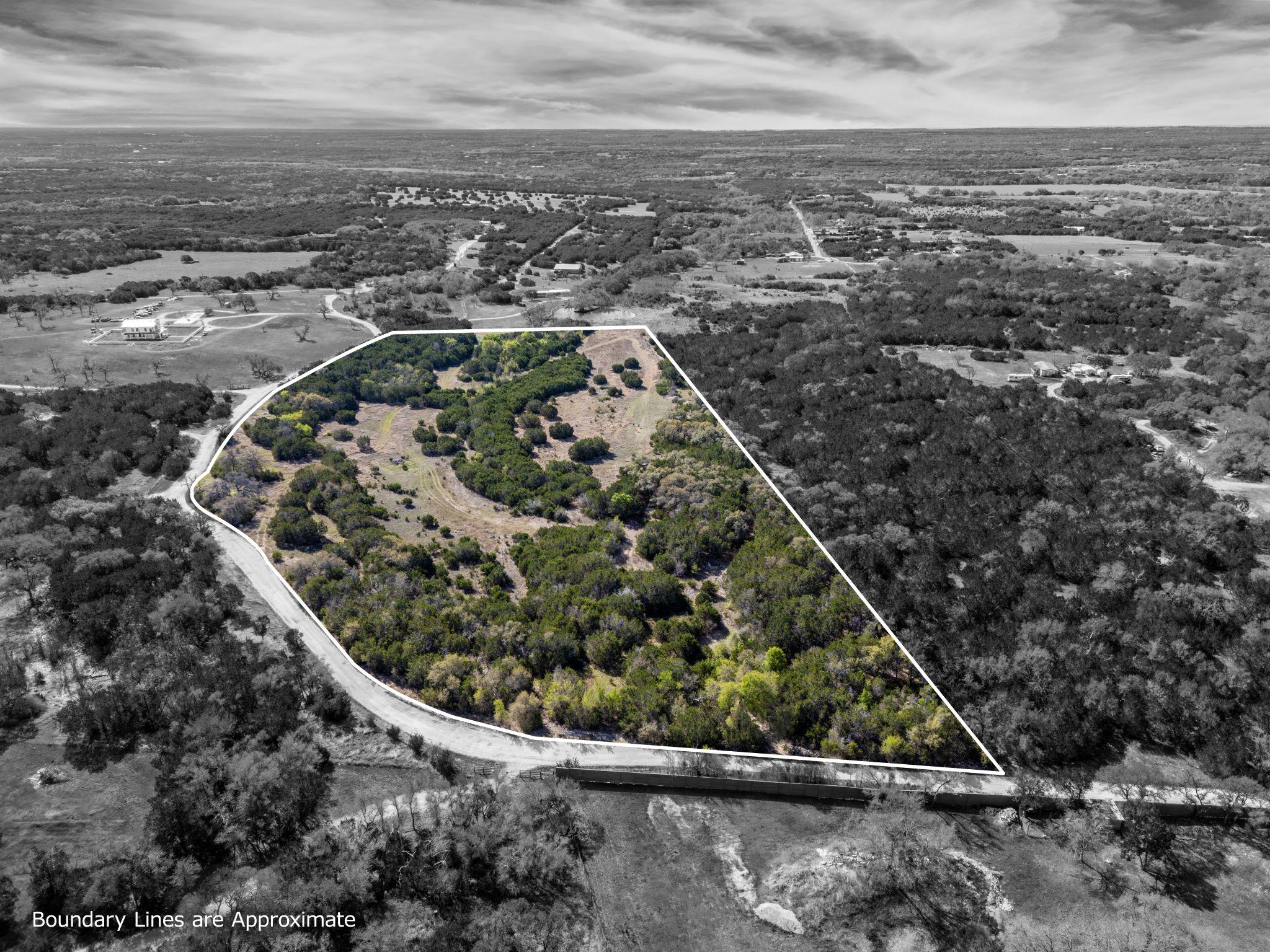 Aerial view showcasing the property's expansive, 