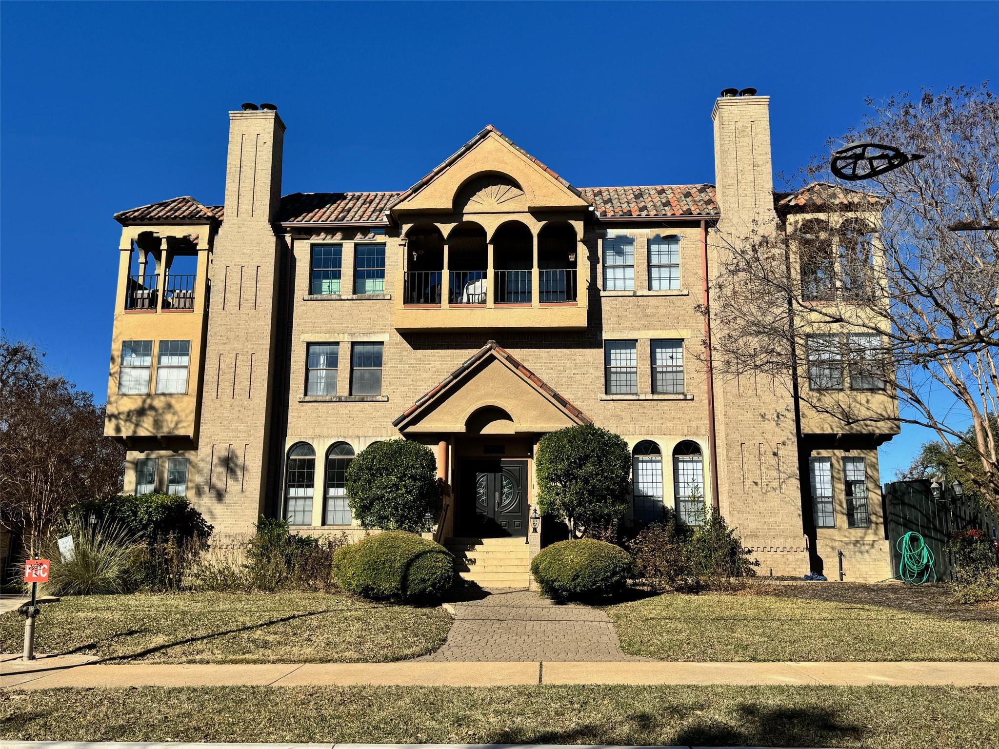 Spanish Colonial-style building facade featuring 
