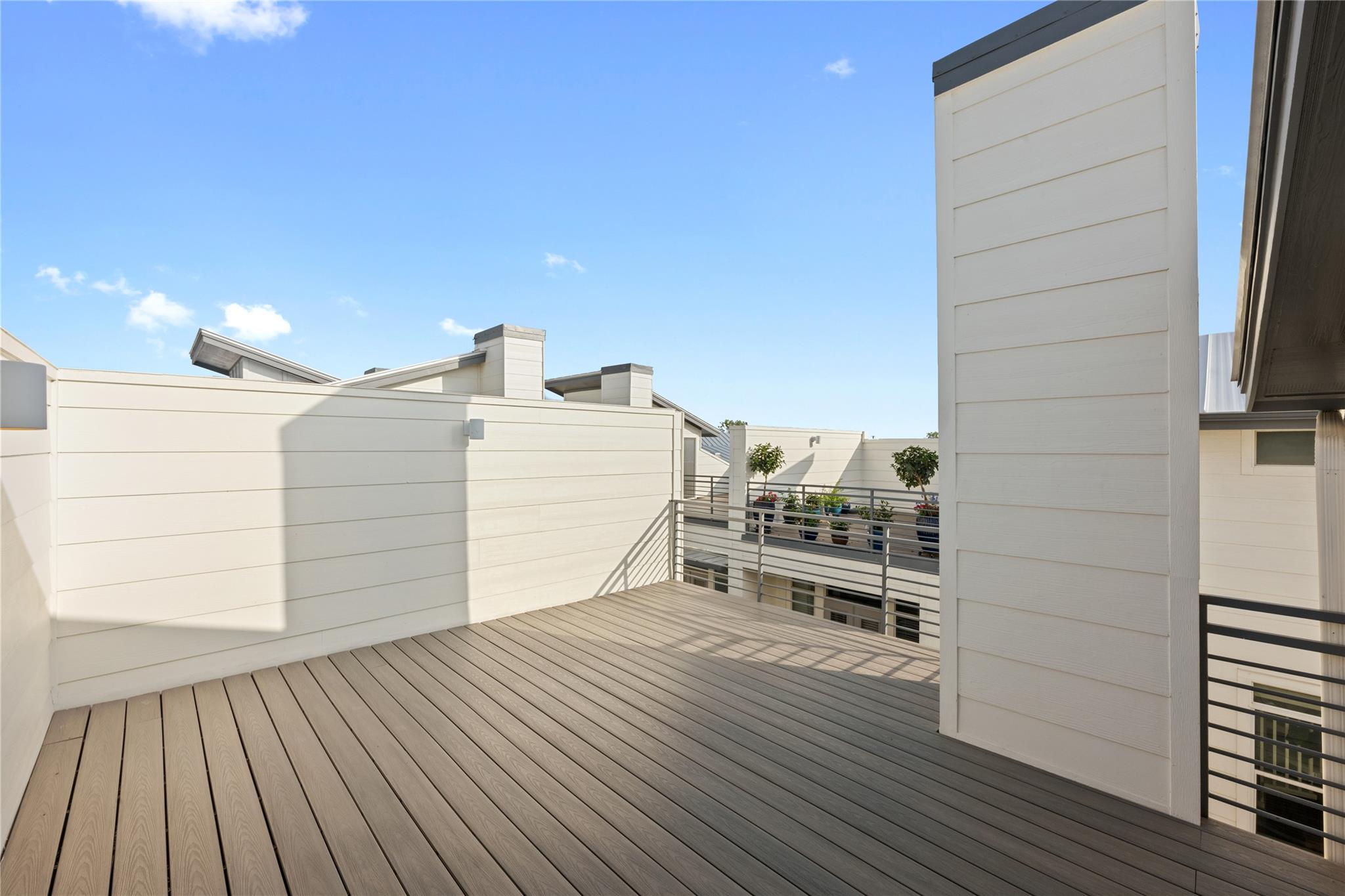 Spacious outdoor deck area featuring composite de