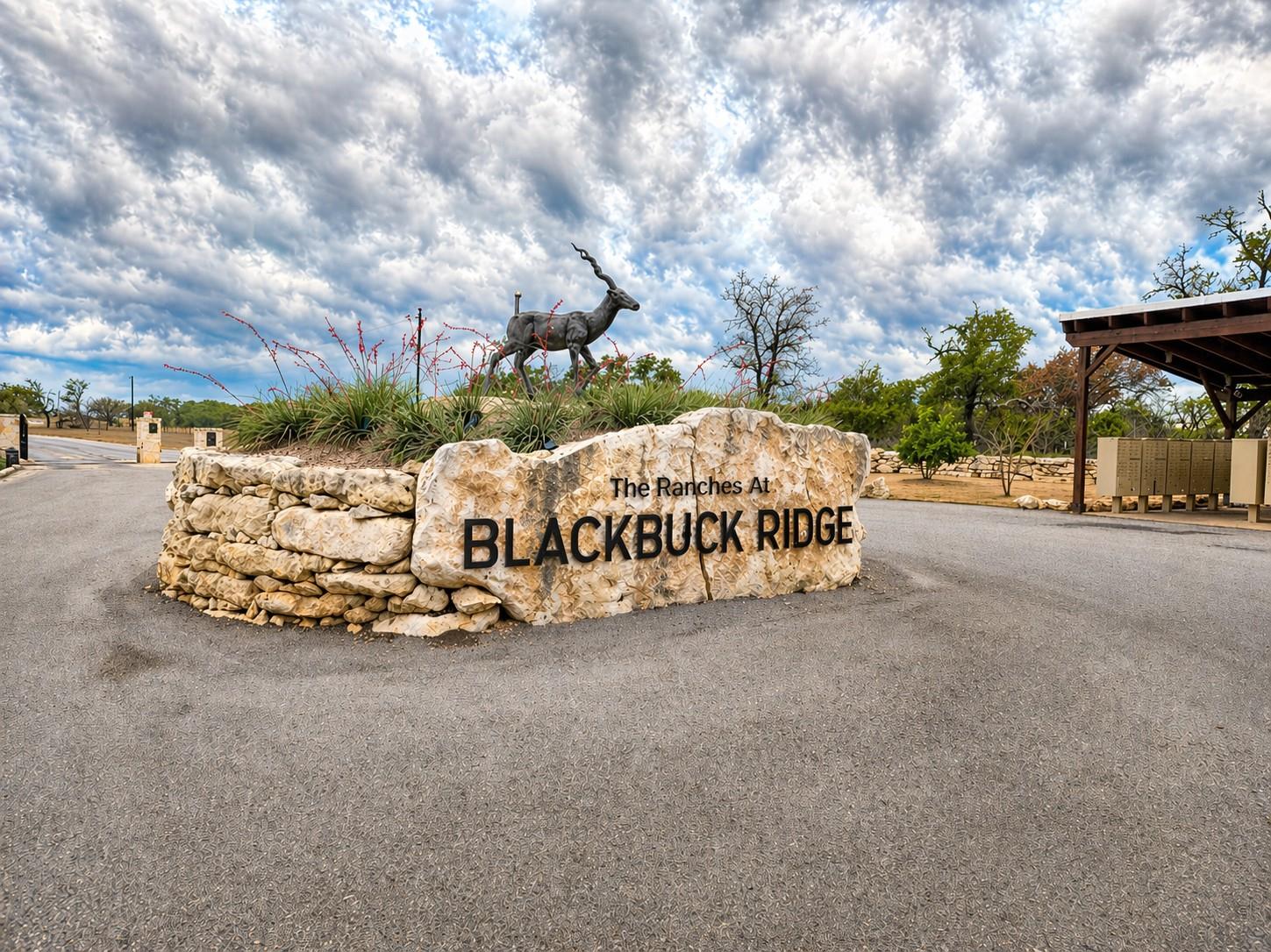 Stone entry monument featuring "The Ranches at Bl