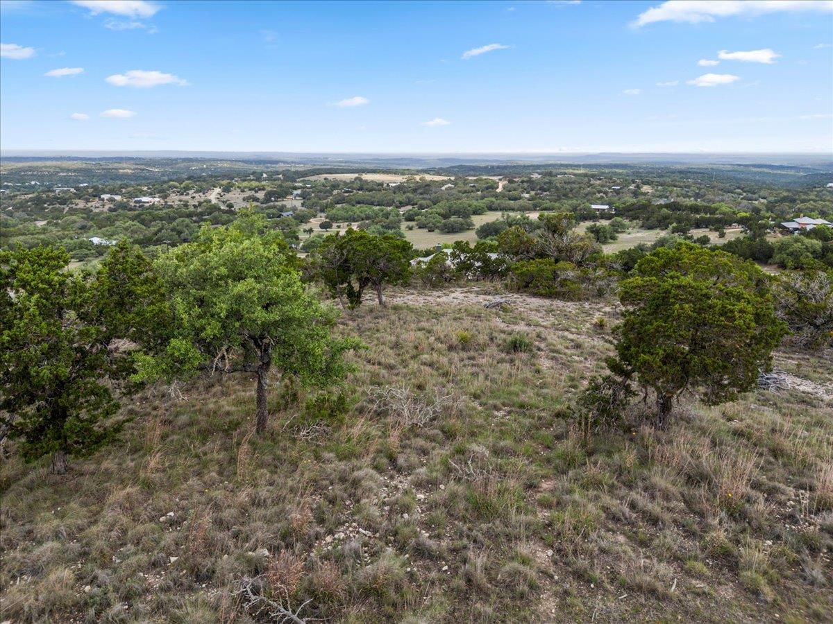 Elevated terrain featuring scattered trees and na