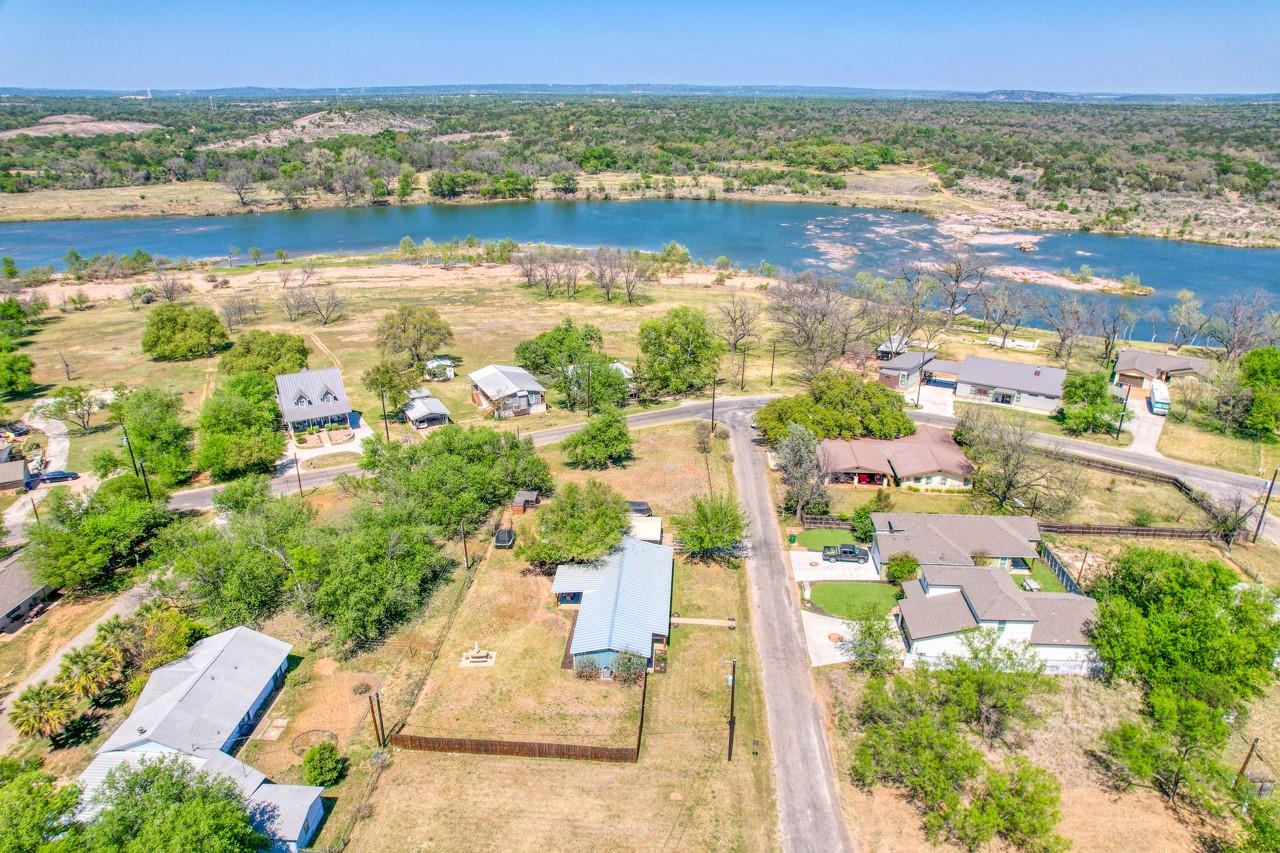 Aerial perspective showcasing a residential commu