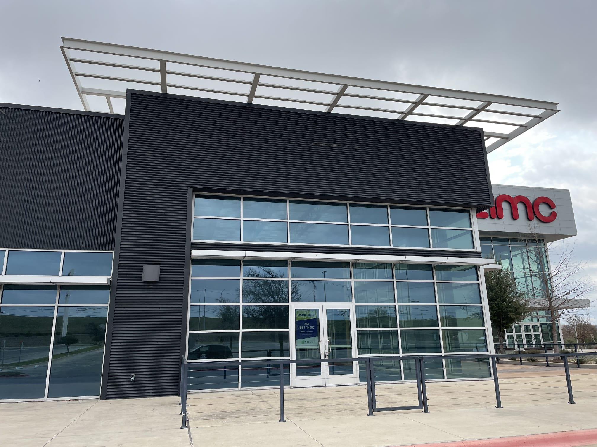 Modern commercial building with a black corrugate