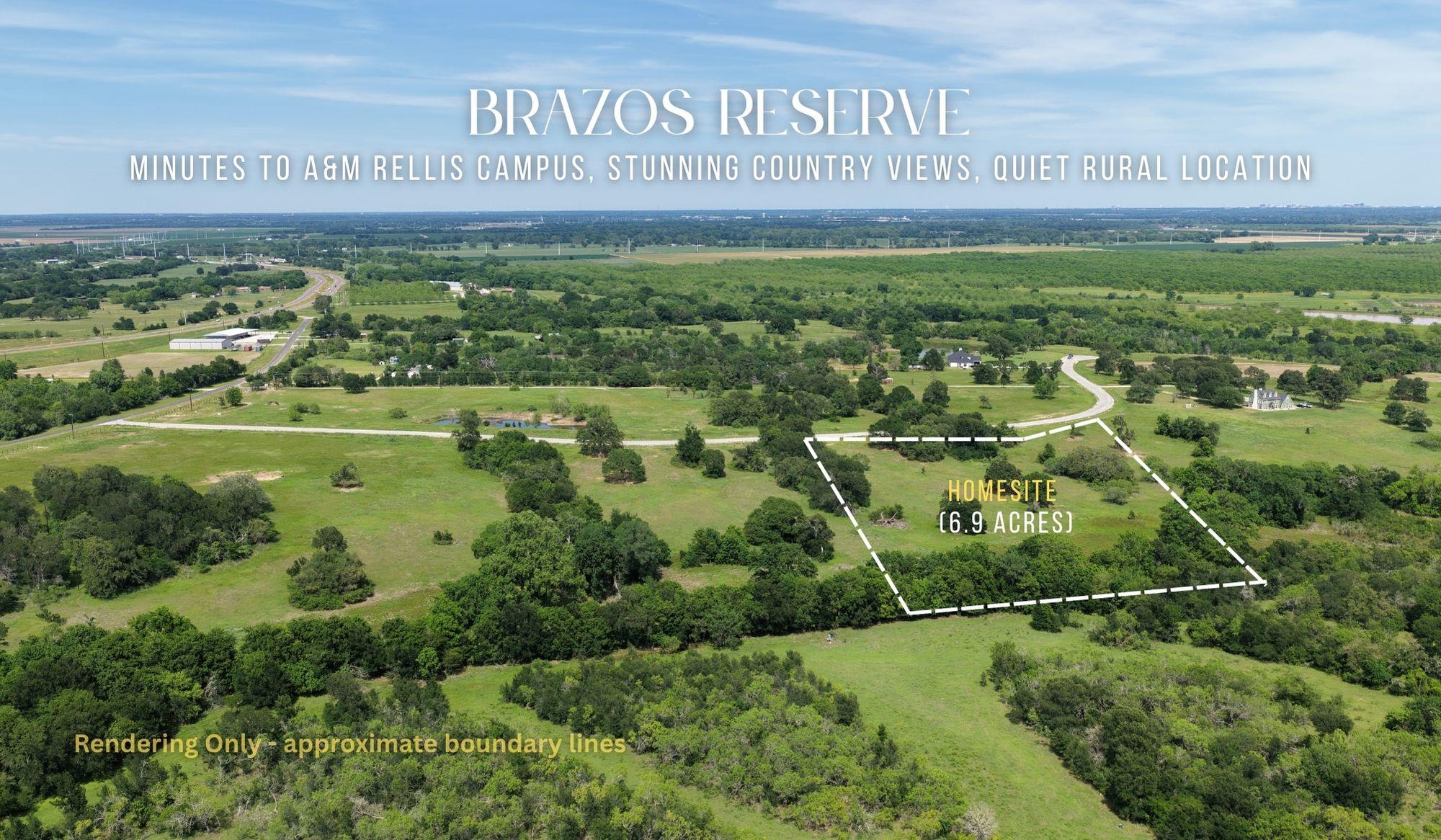Expansive 6.9-acre homesite featuring mature tree