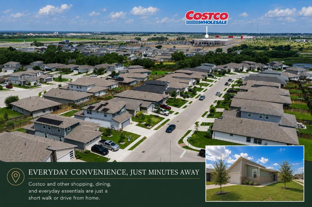 An aerial perspective showcases a vibrant residen