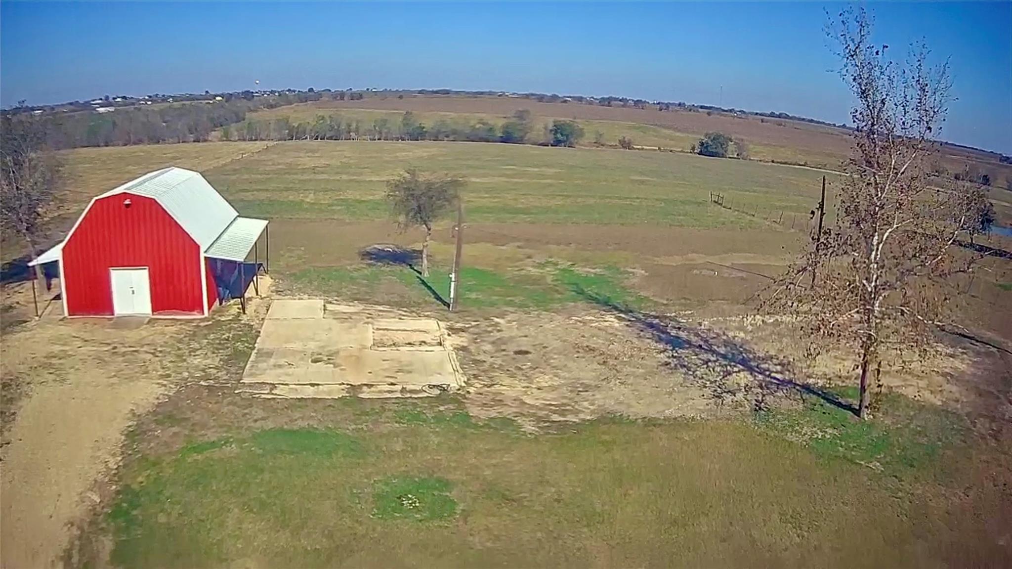Aerial view of sparsely populated area