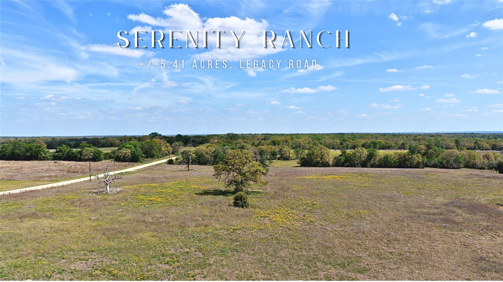 Expansive acreage featuring a private road, scatt