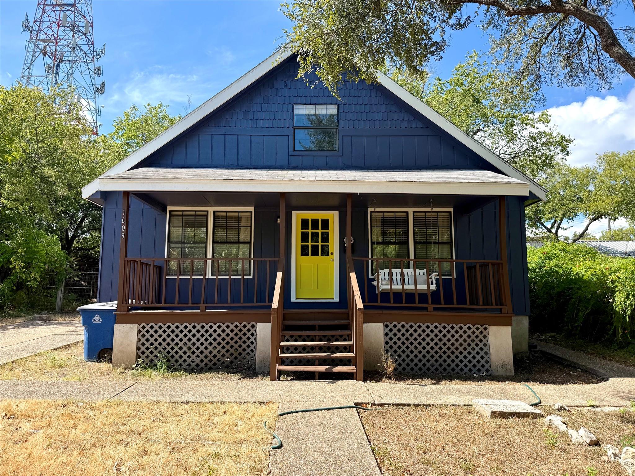 Classic board and batten siding meets a welcoming