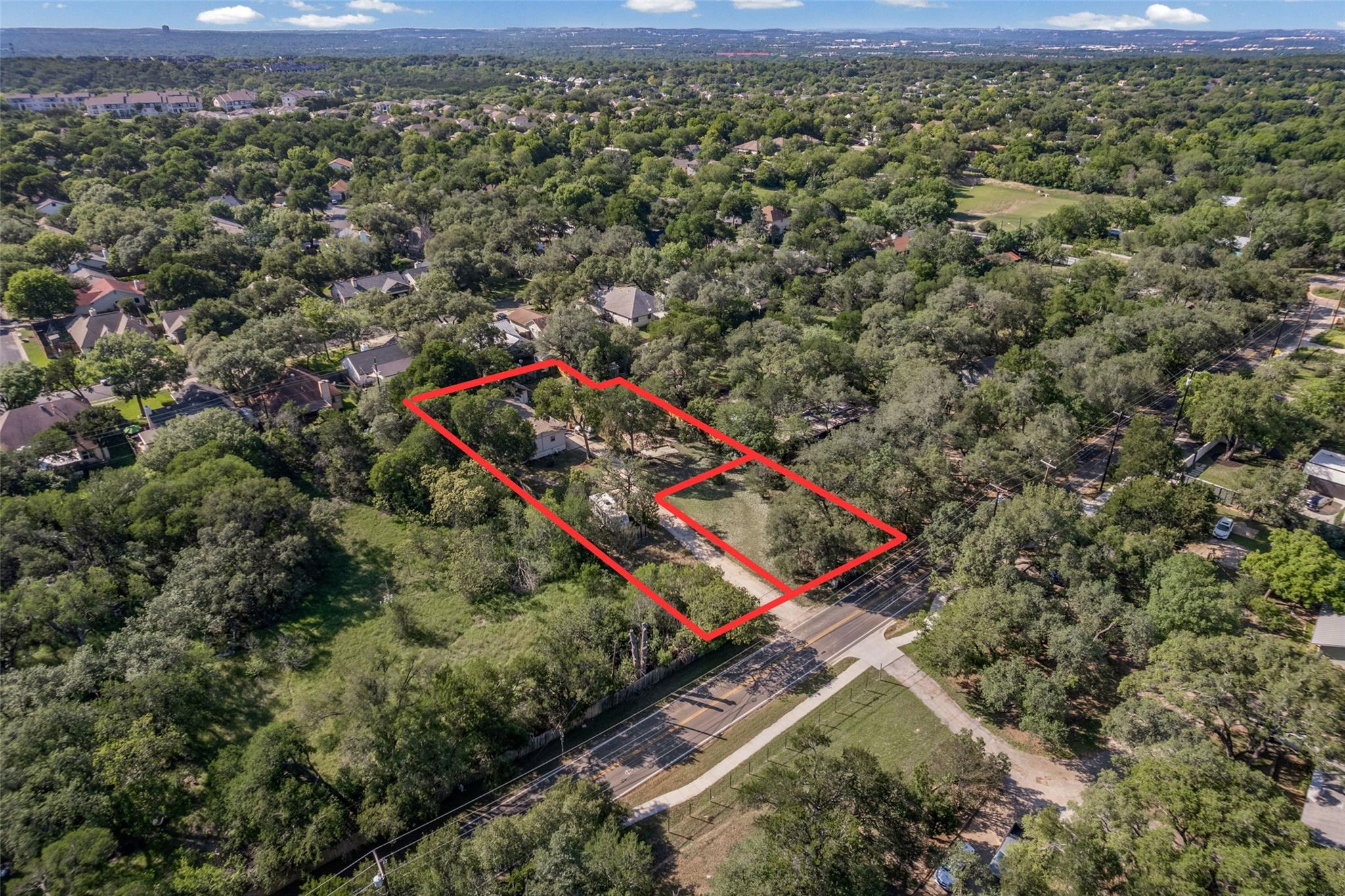 Aerial perspective of a multi-parcel property ami