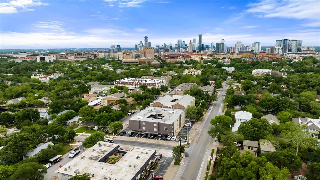 Aerial perspective of a verdant urban landscape f