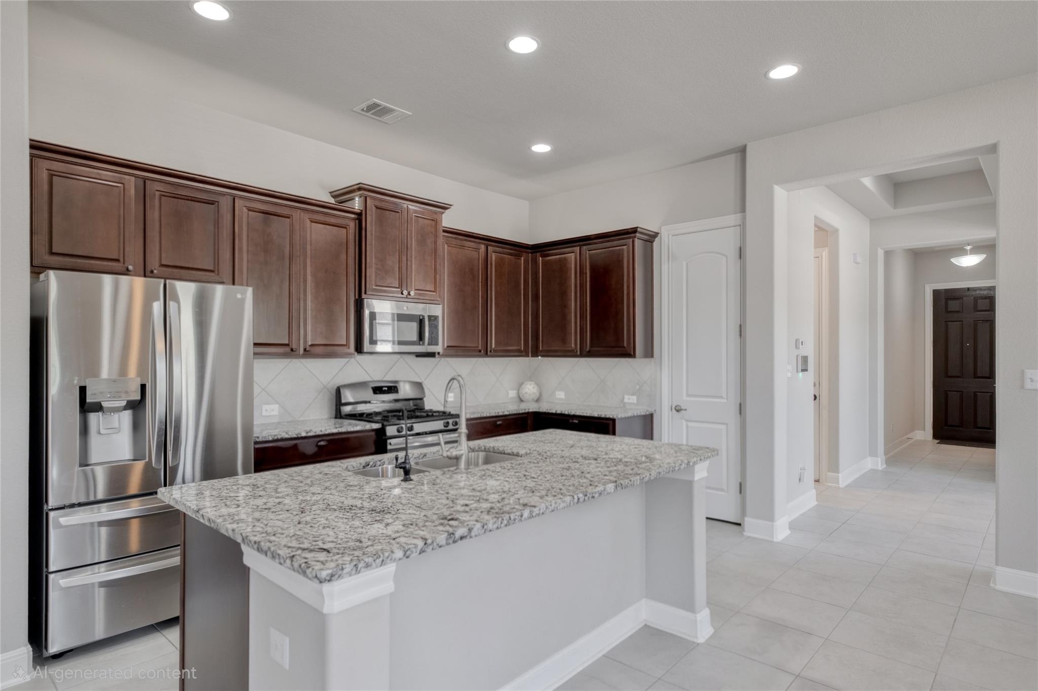 A well-appointed culinary space featuring granite