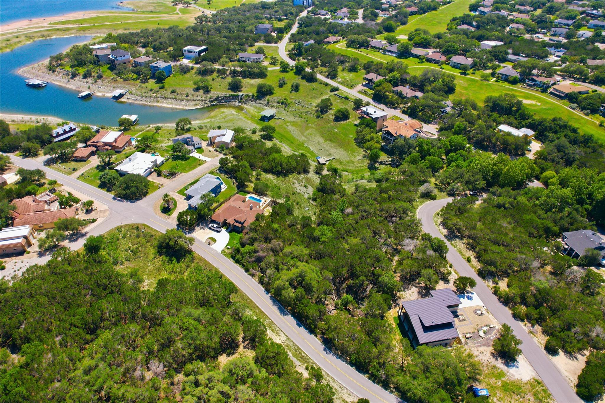 Expansive aerial showcasing a residential area wi