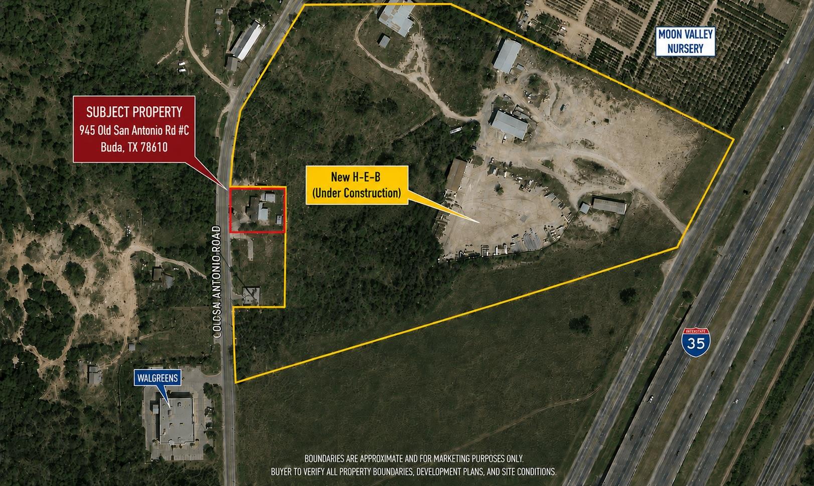 Property Aerial Map. Indicating the subject prope