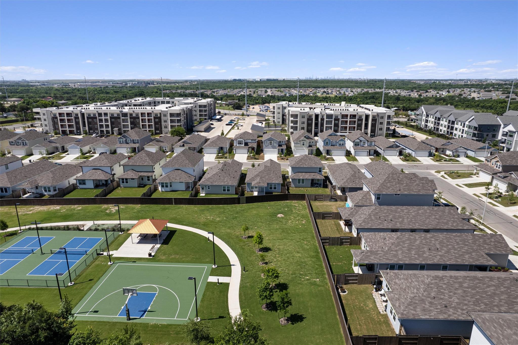Community recreation area featuring two tennis co