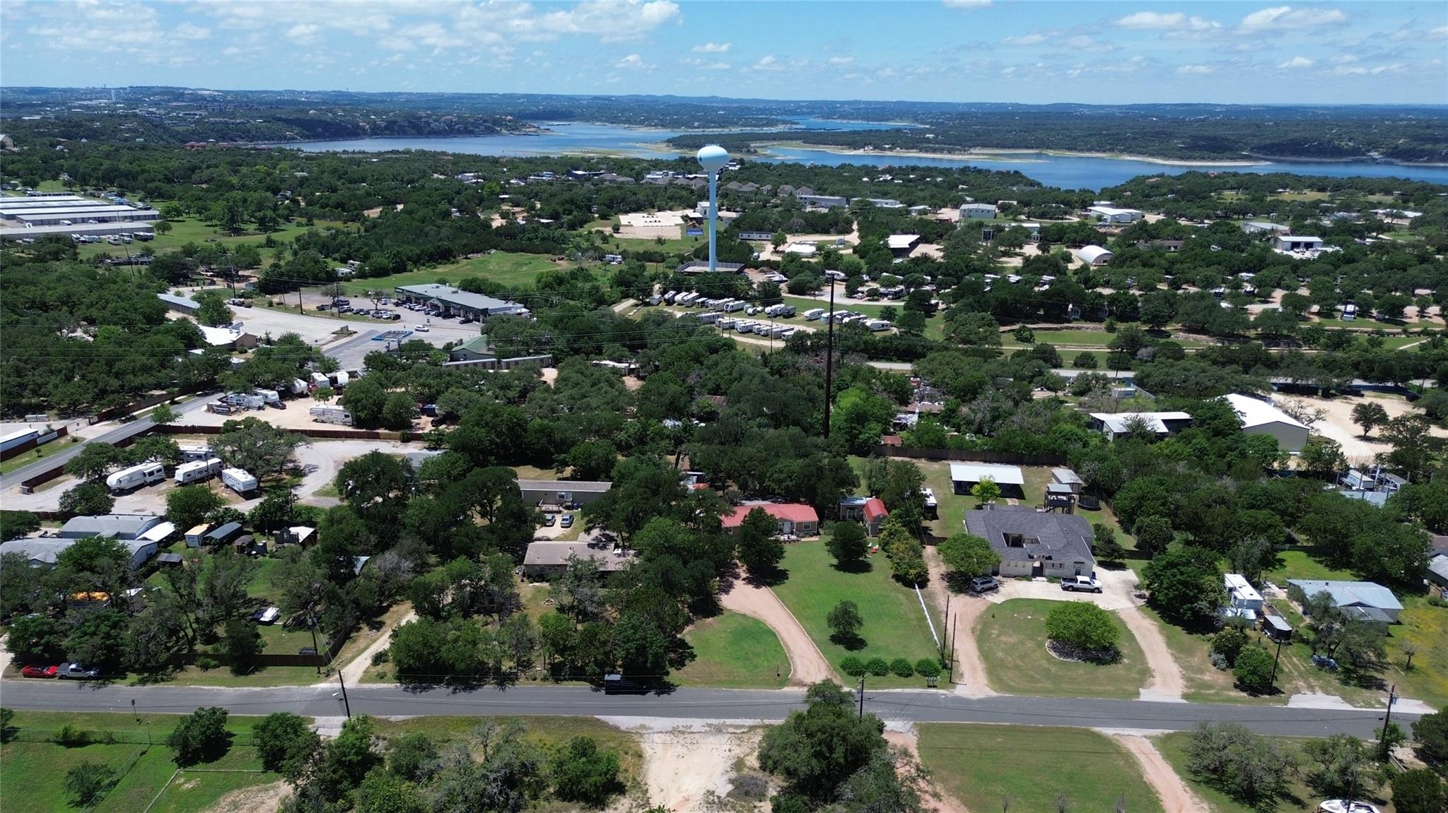 Aerial perspective showcasing a residential area 