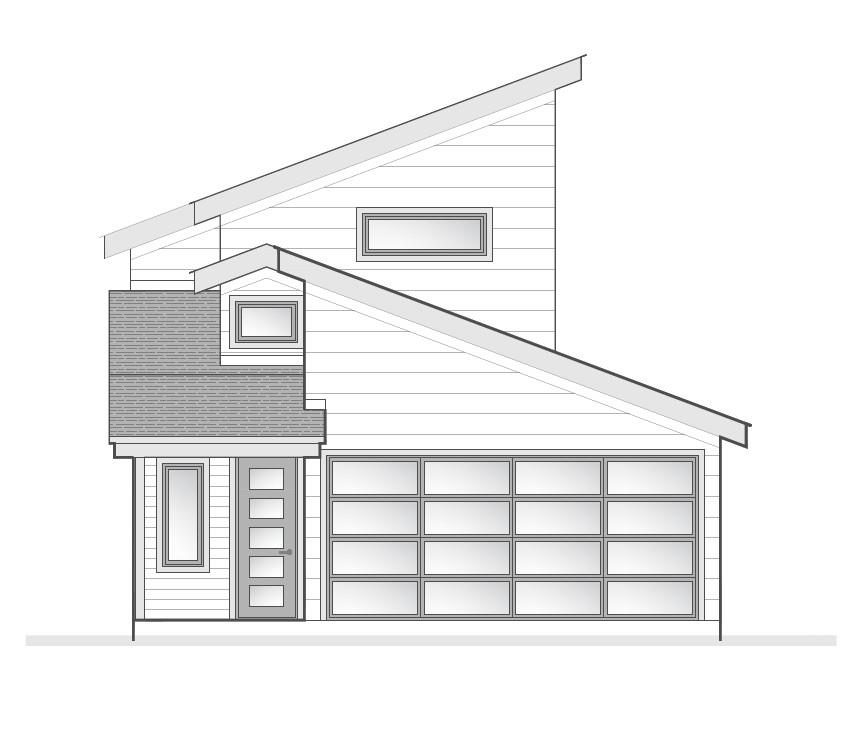 Modern home design featuring a prominent garage d