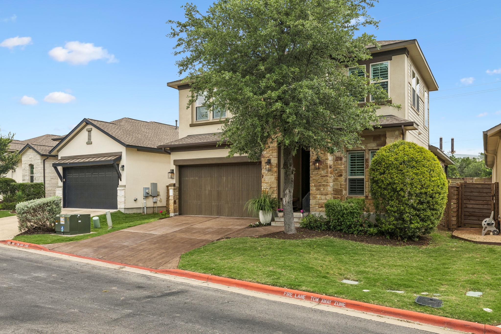 A well-maintained facade with stone accents and a