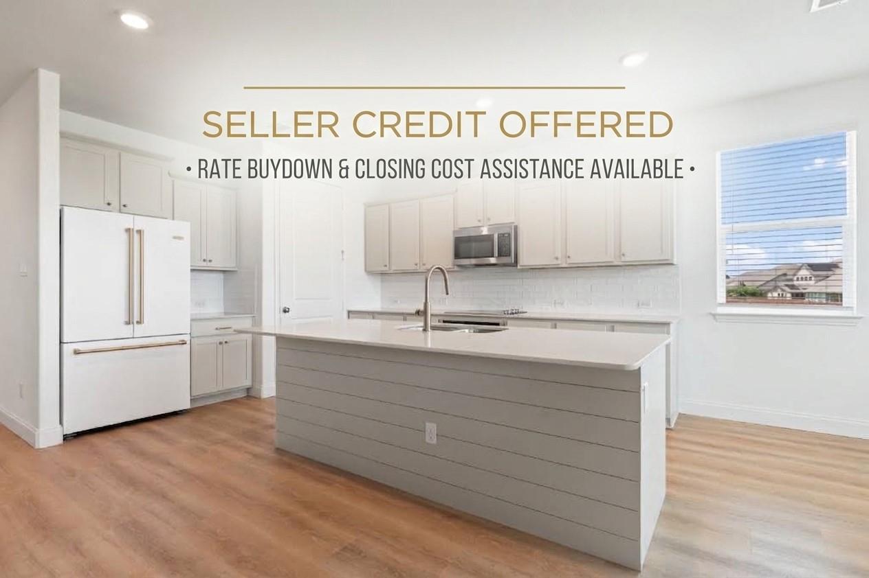 Gleaming stone countertops and a shiplap-accented