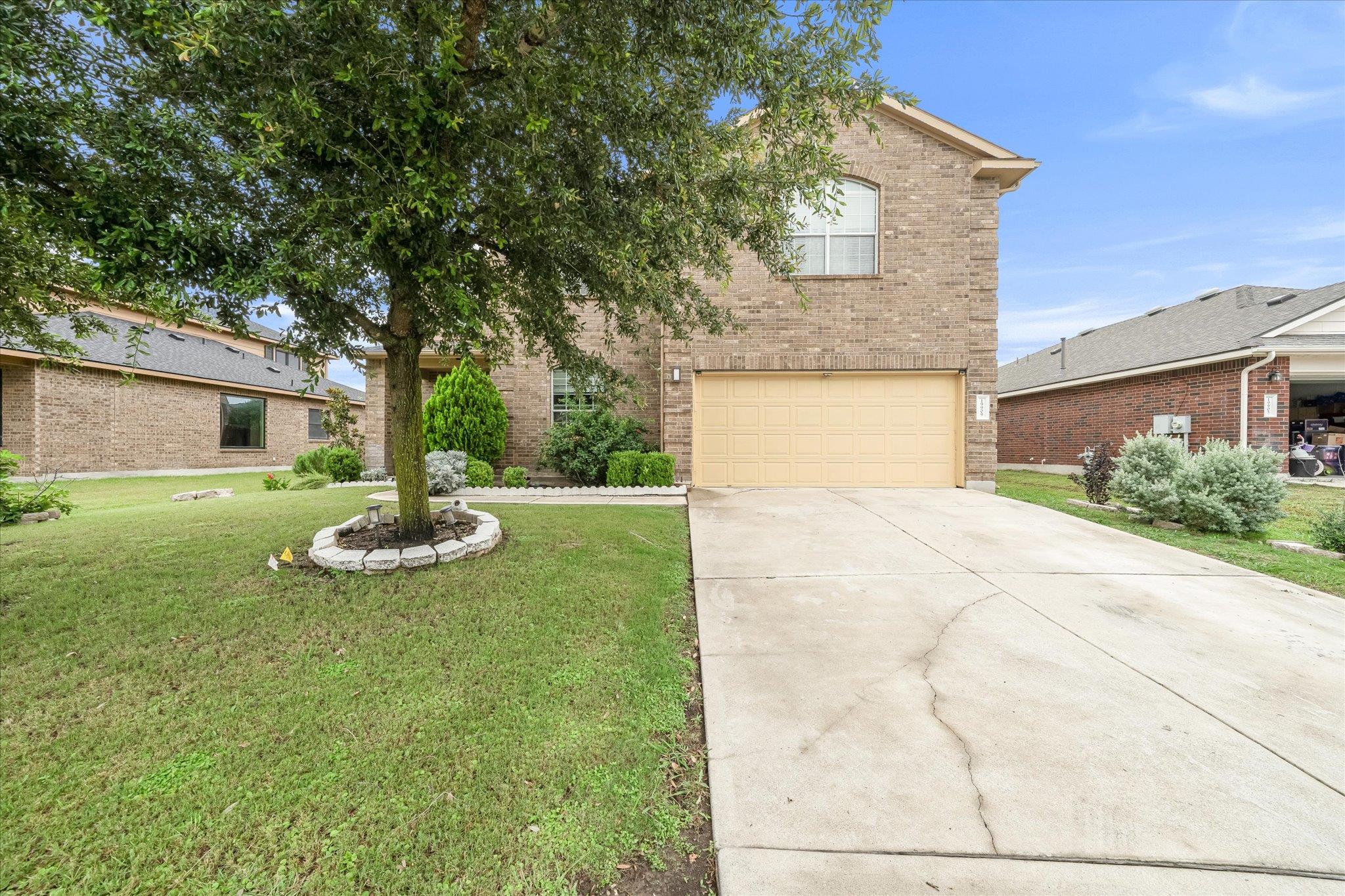 A classic brick exterior offers enduring charm, c