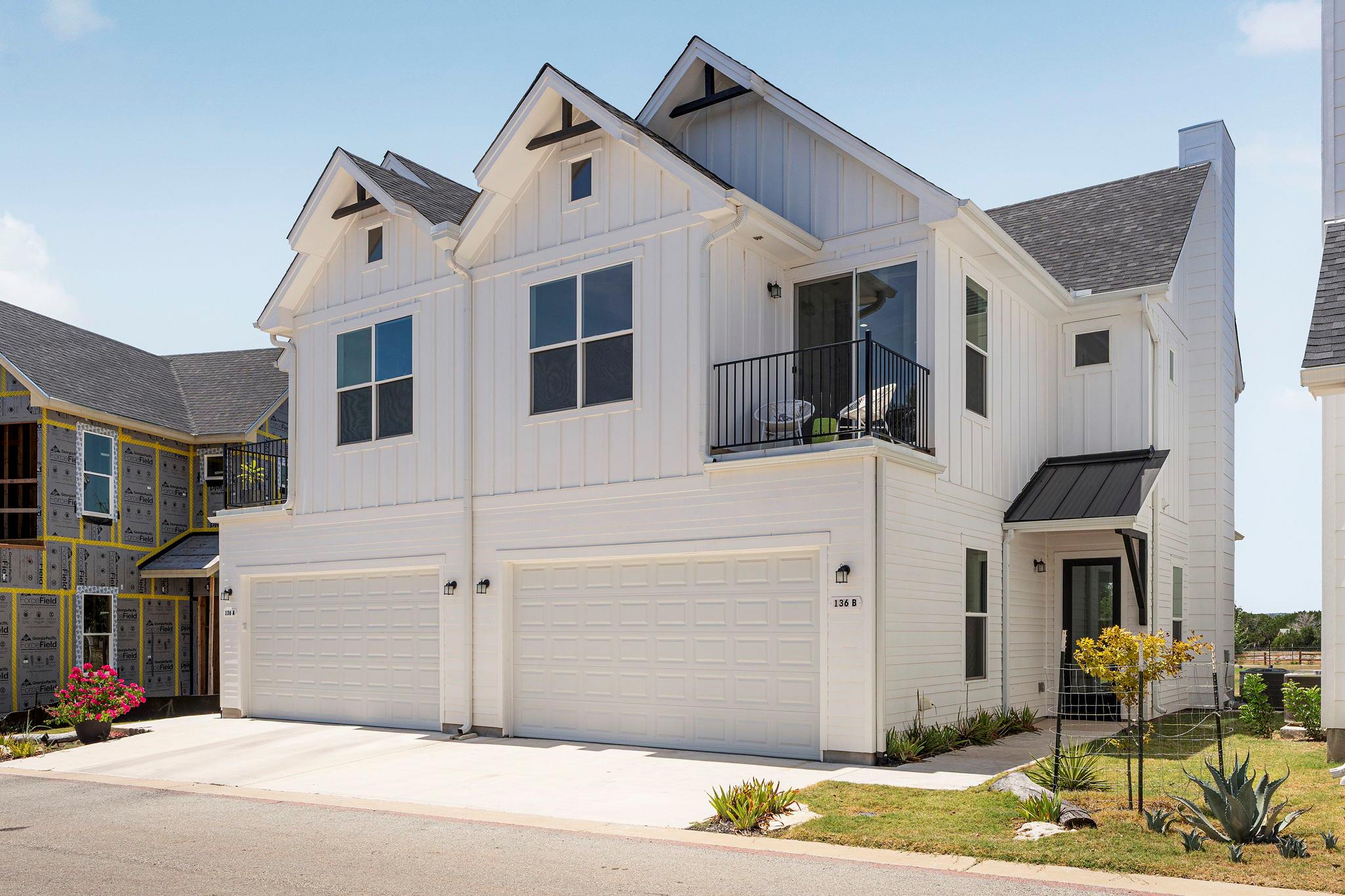 Board and batten siding meets multiple gables and