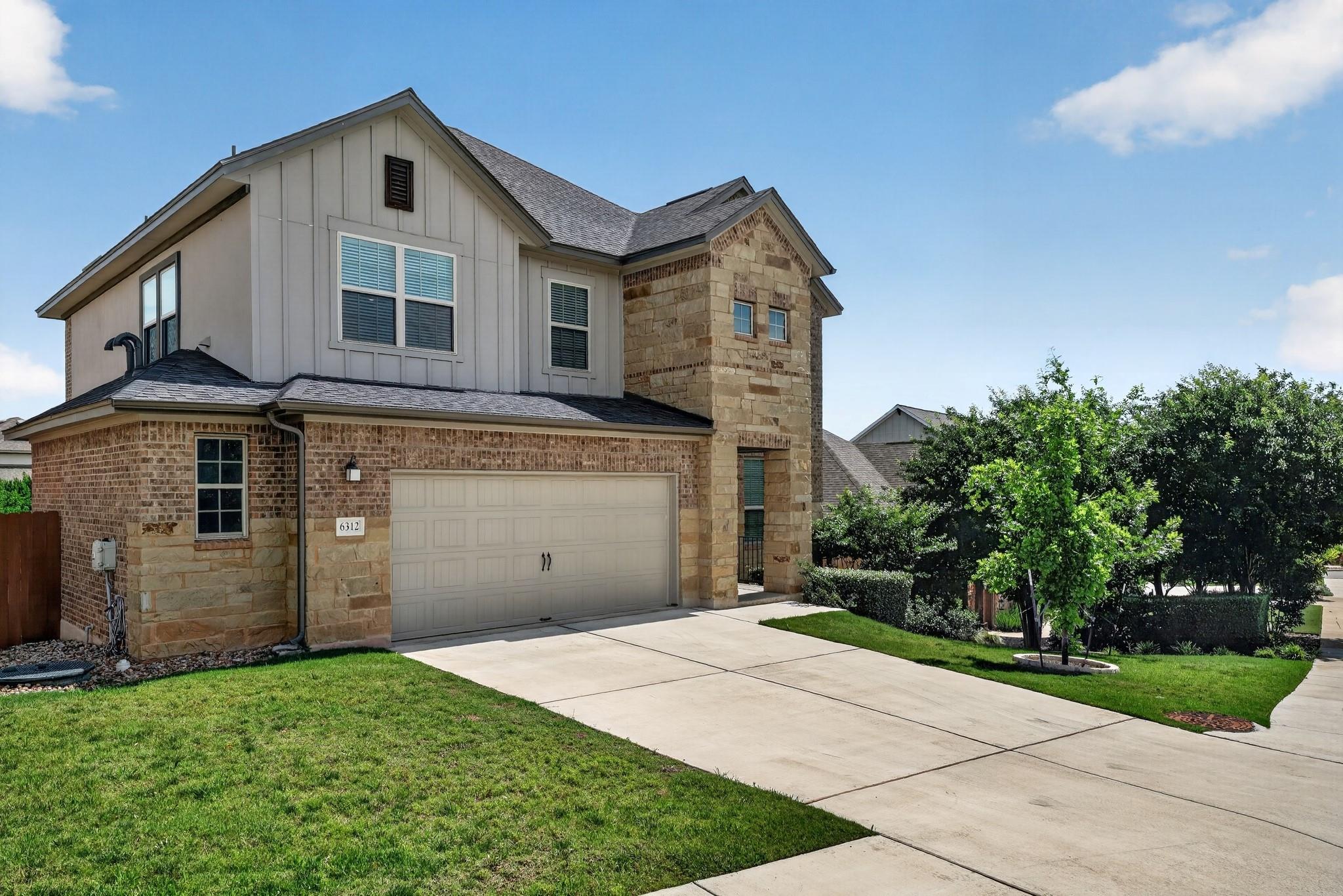 A striking contemporary exterior with a blend of 