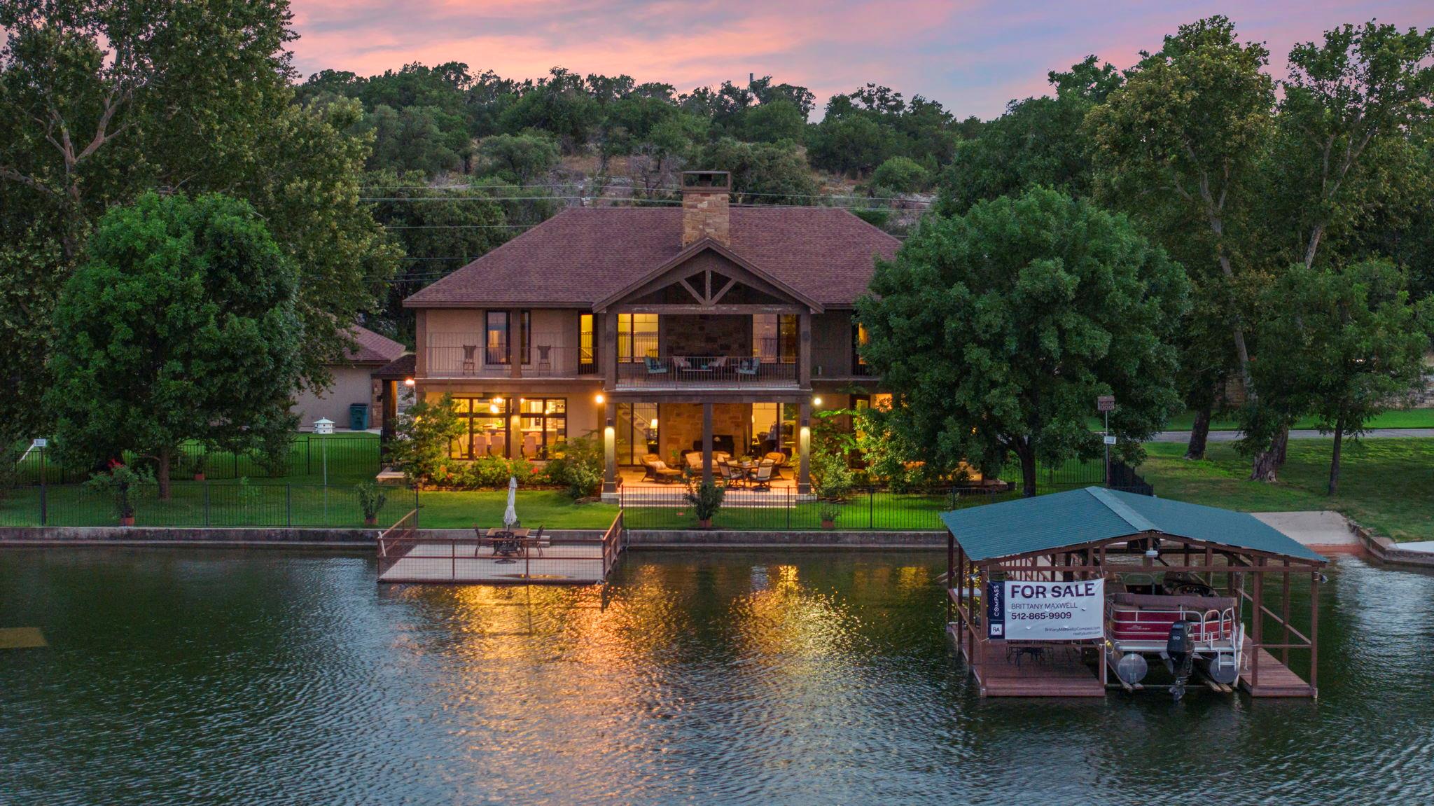An inviting lakefront home, featuring multiple le