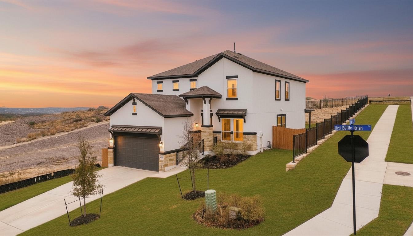 An elegant contemporary facade stands out against
