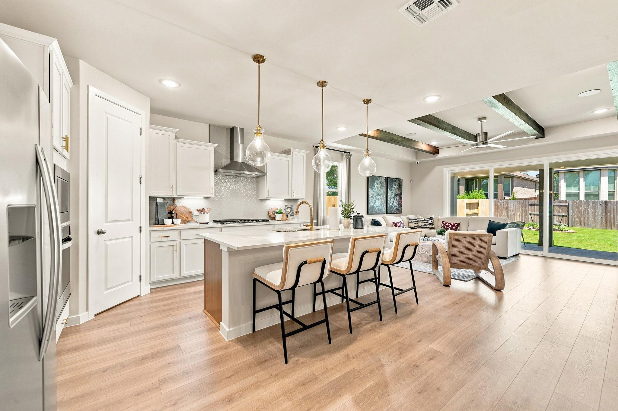 Clean lines and warm wood floors define this mode