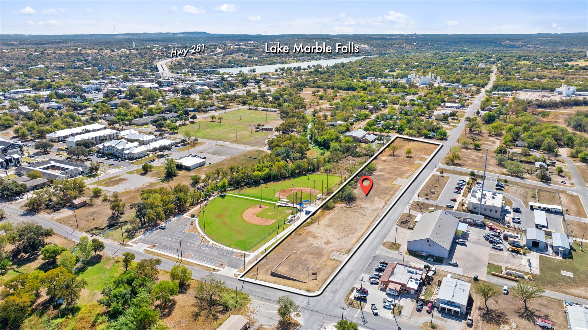 A spacious lot with prime visibility, adjacent to