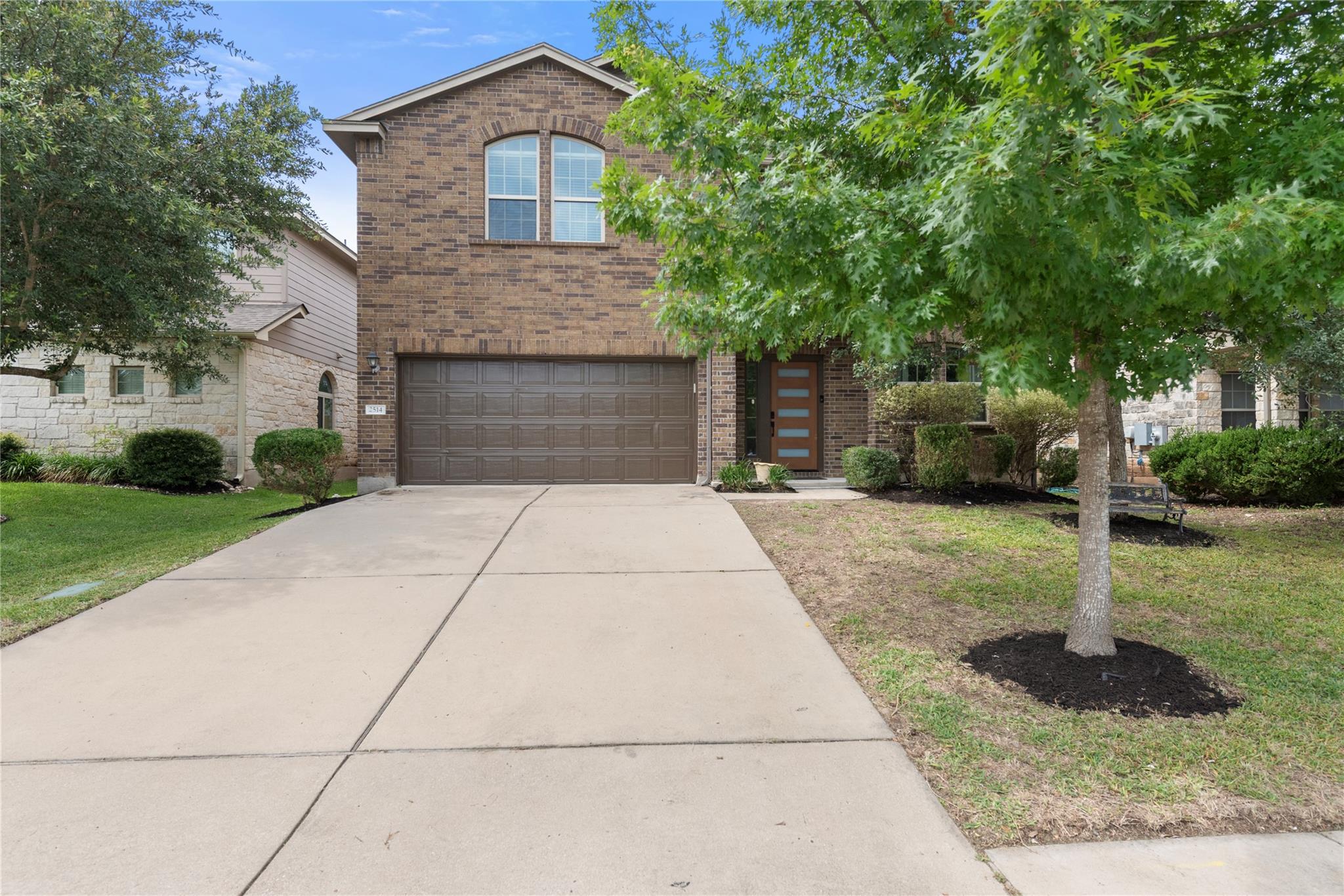 A classic brick exterior offers enduring charm wi