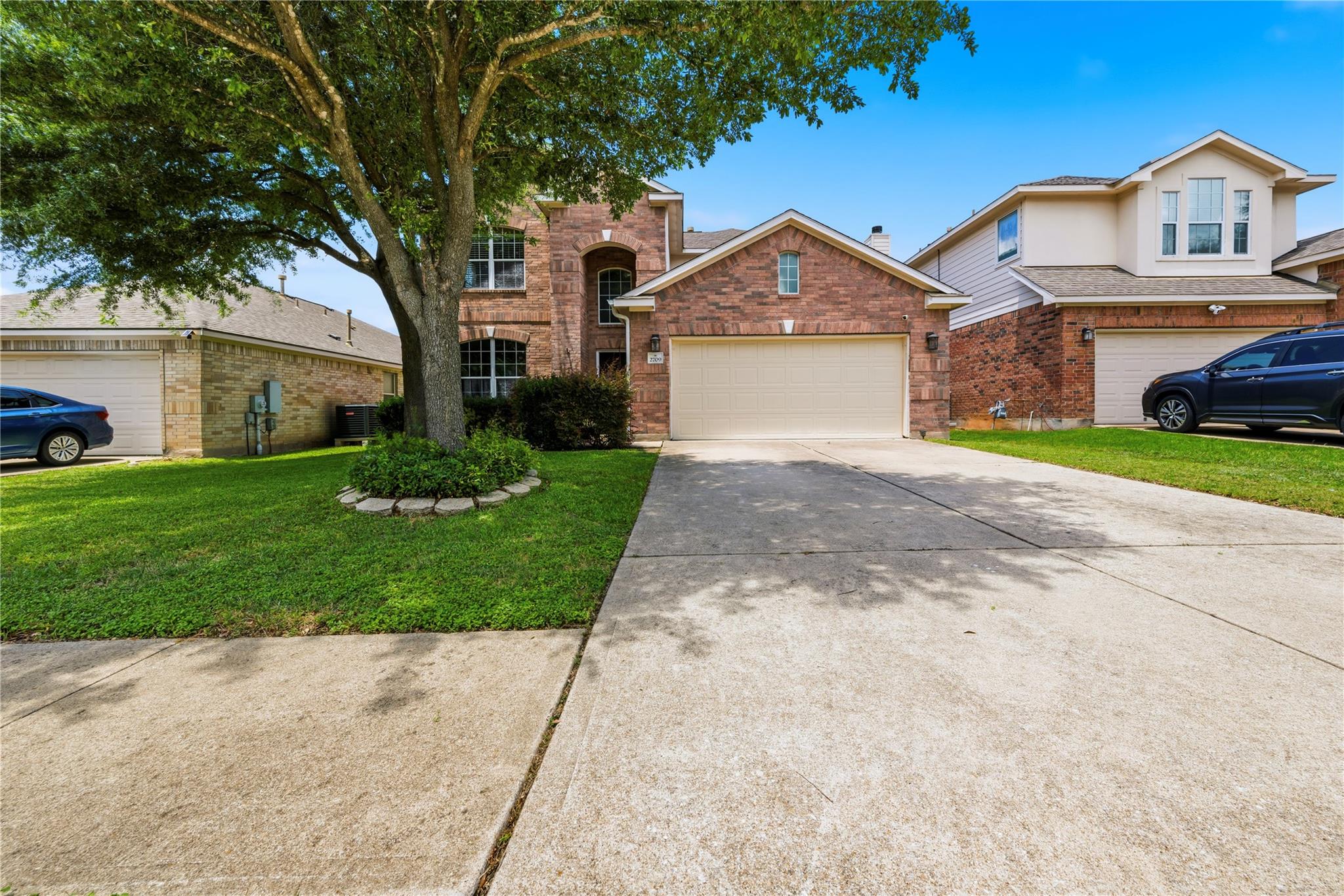 A classic brick exterior offers enduring appeal, 