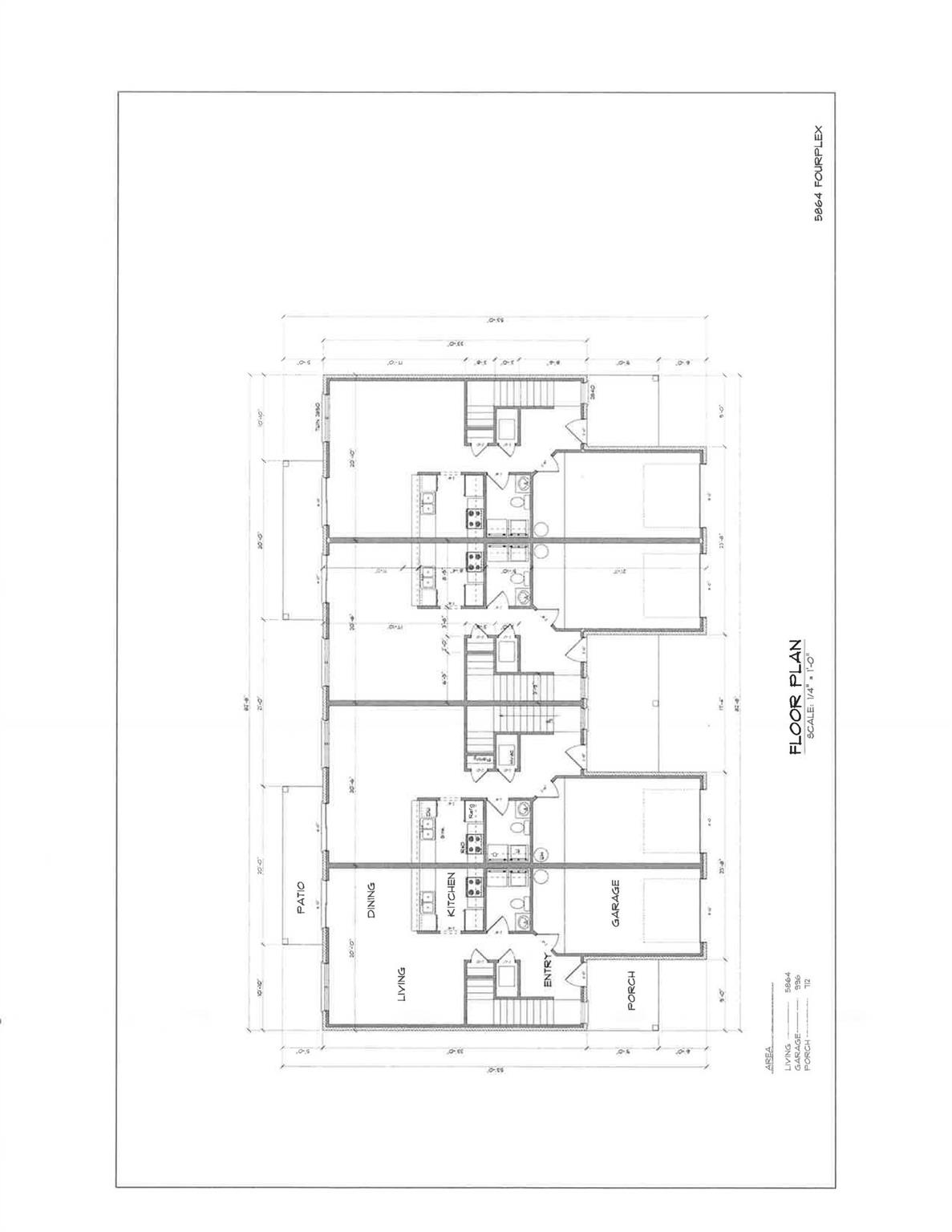 Visualize the functional layout of a fourplex uni
