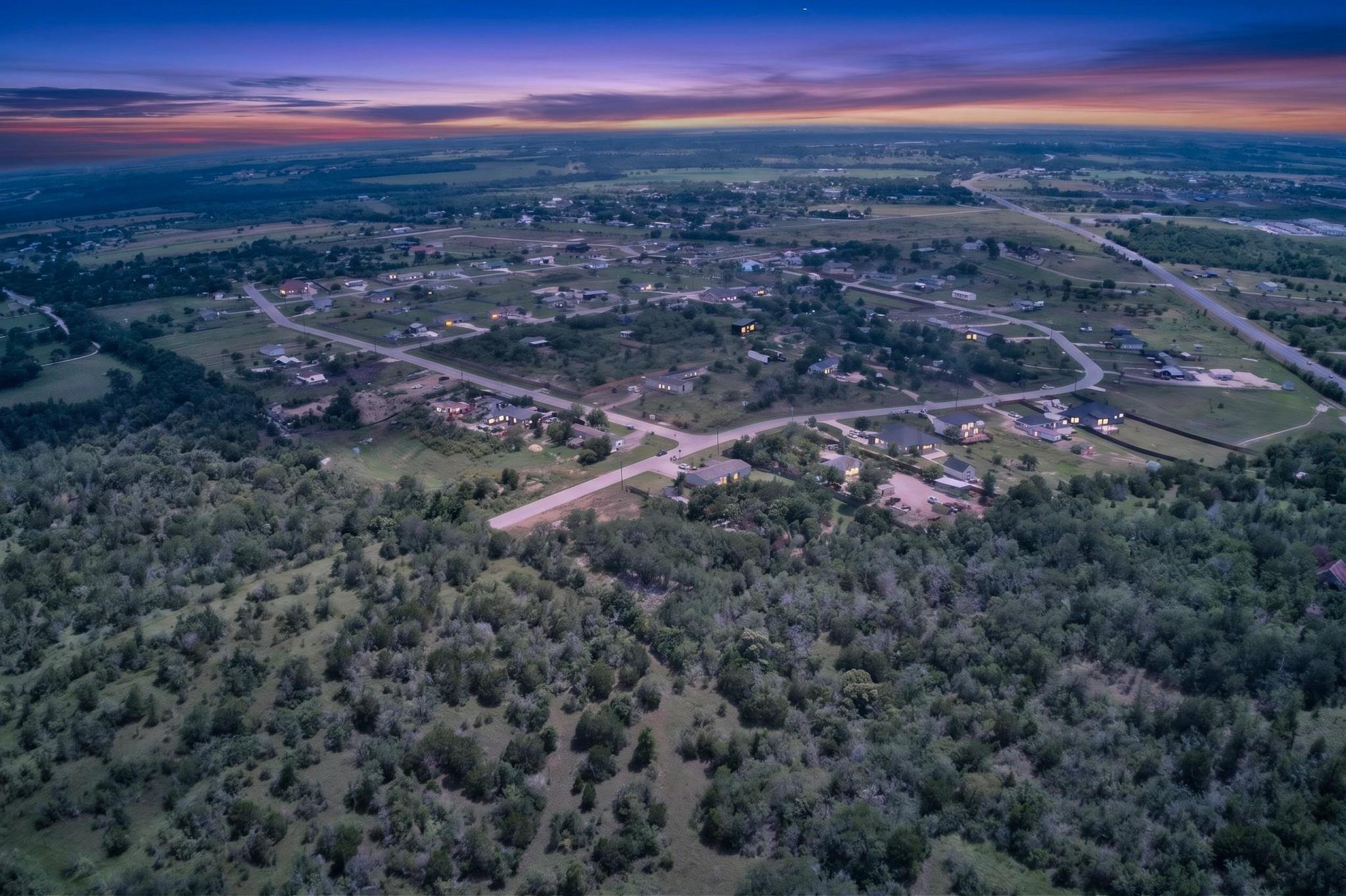 An aerial perspective reveals a developing neighb