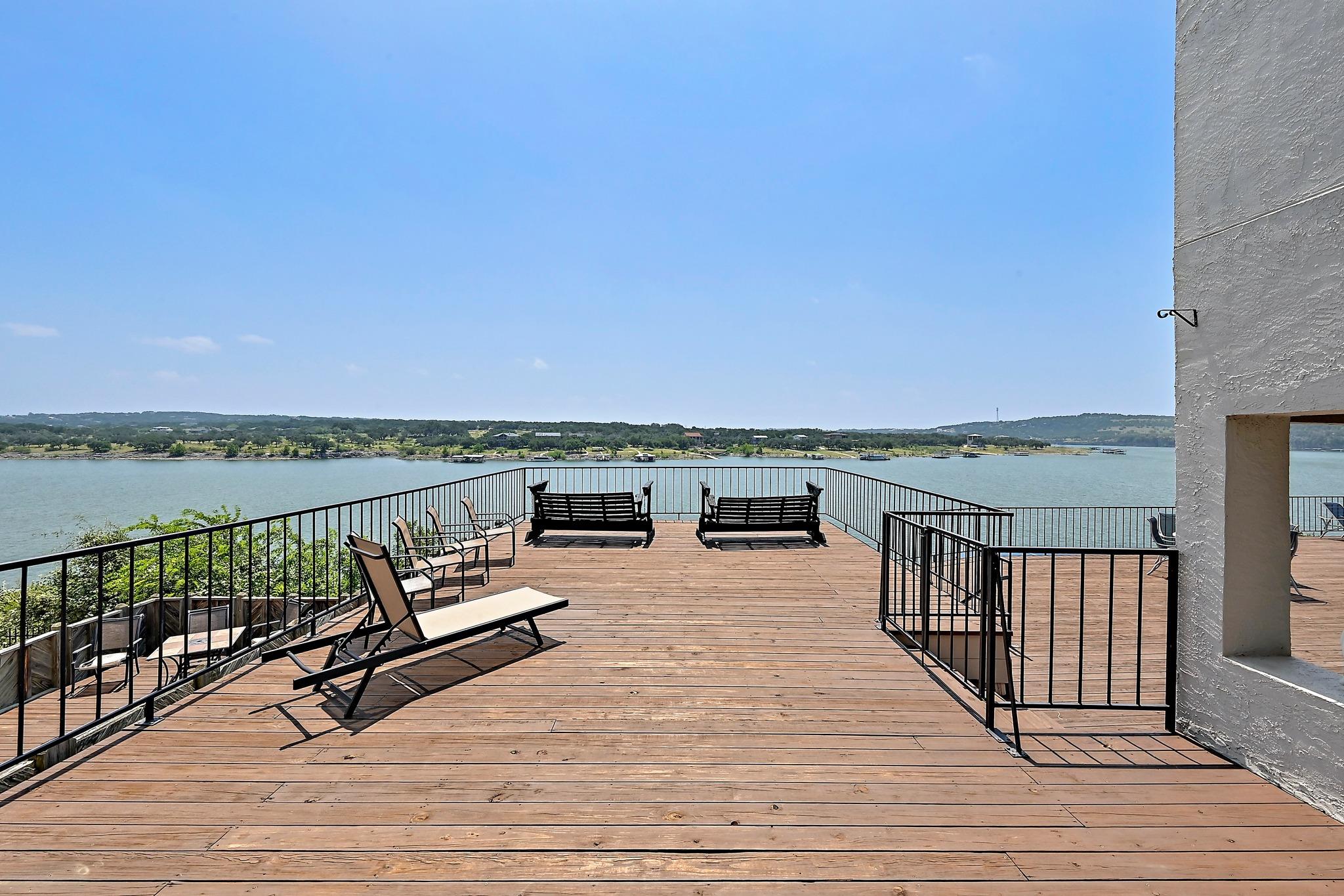 Enjoy water vistas from this expansive outdoor de