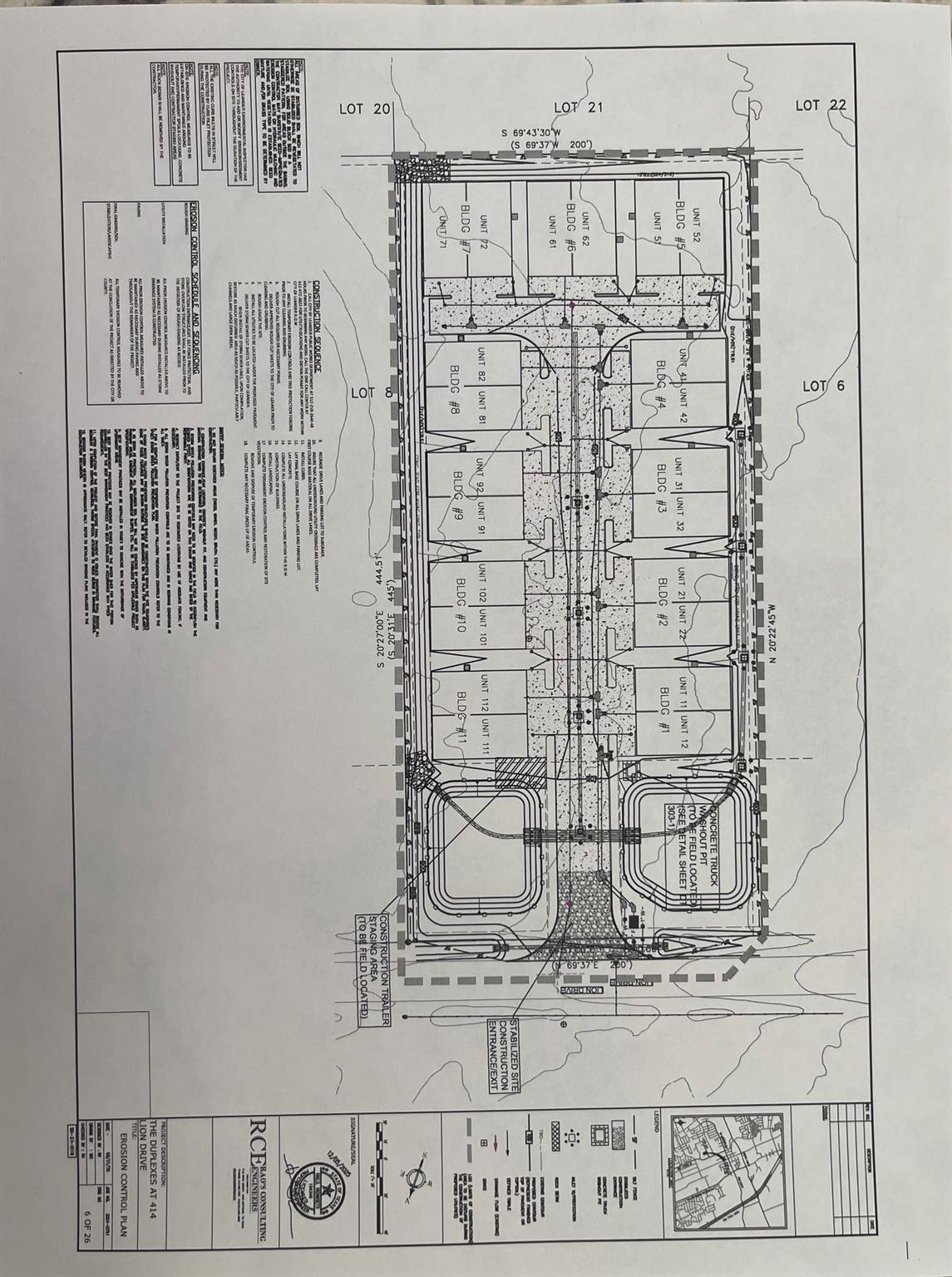 Detailed site erosion control plan showcasing the