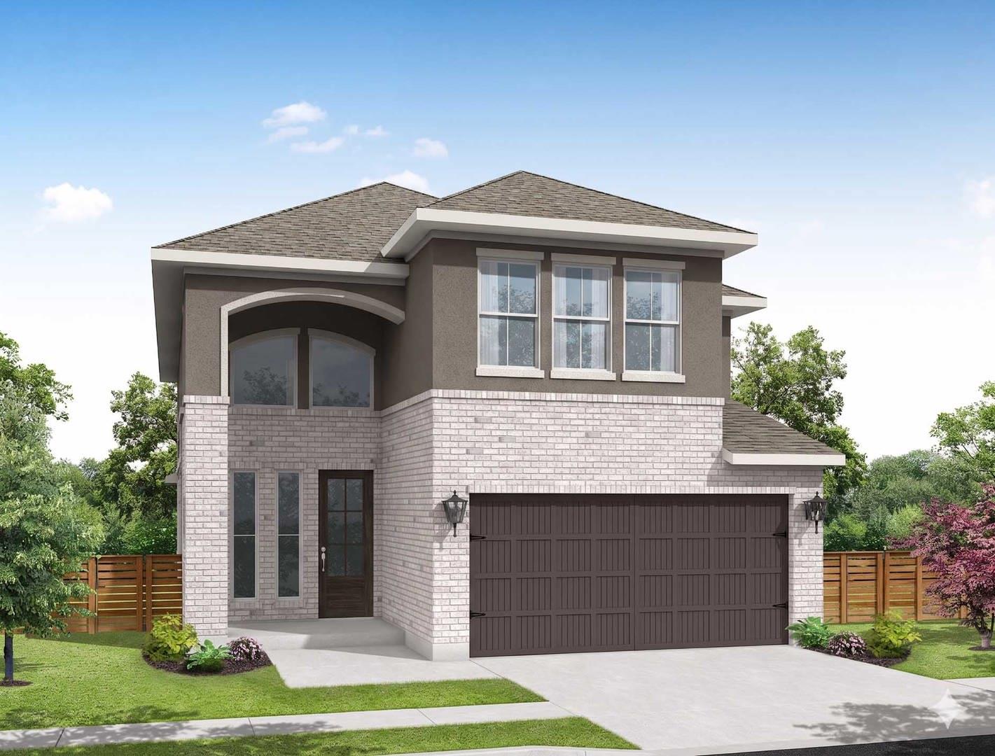 A modern facade with a striking combination of br