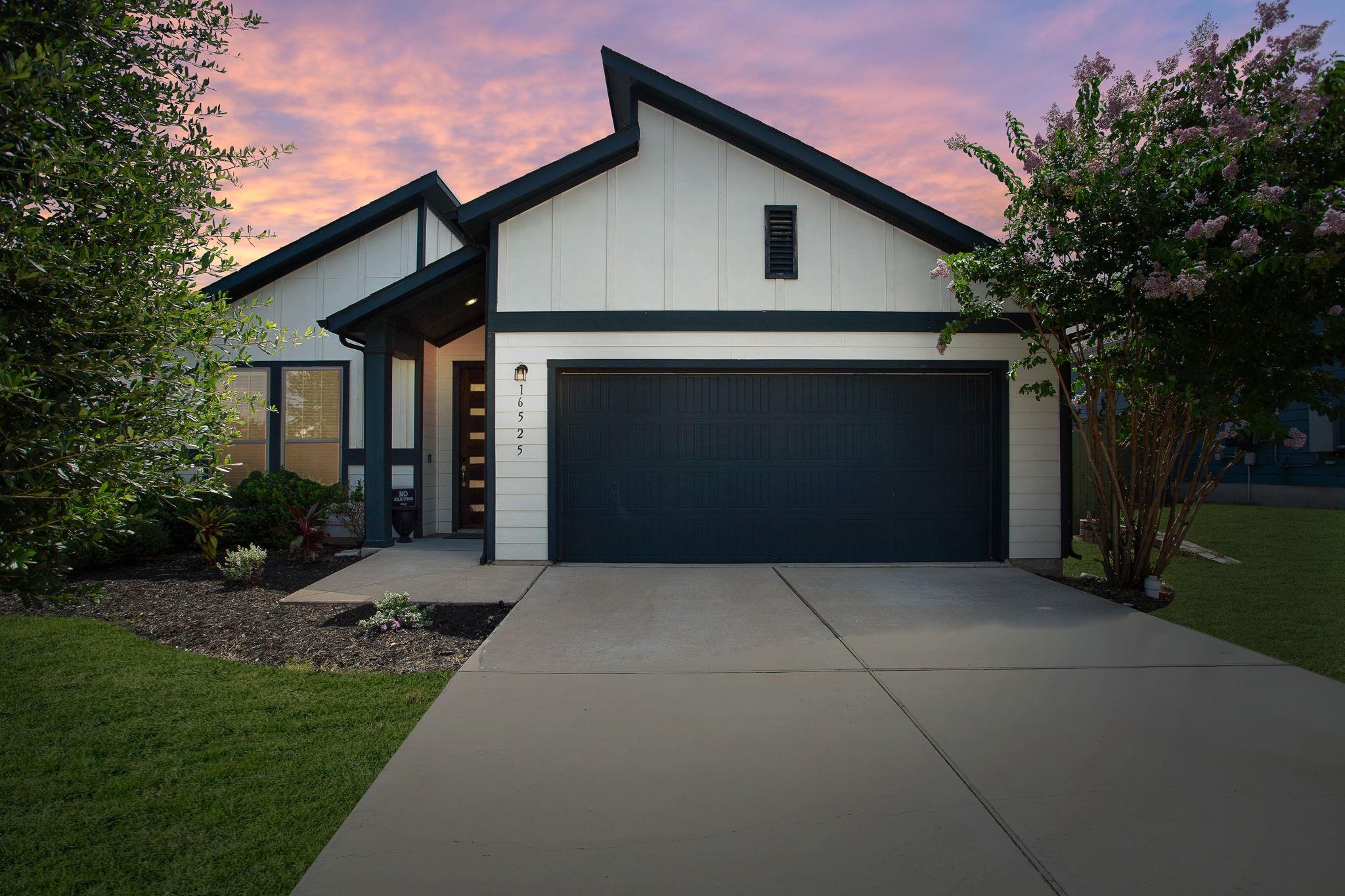 Modern home featuring sharp architectural lines, 
