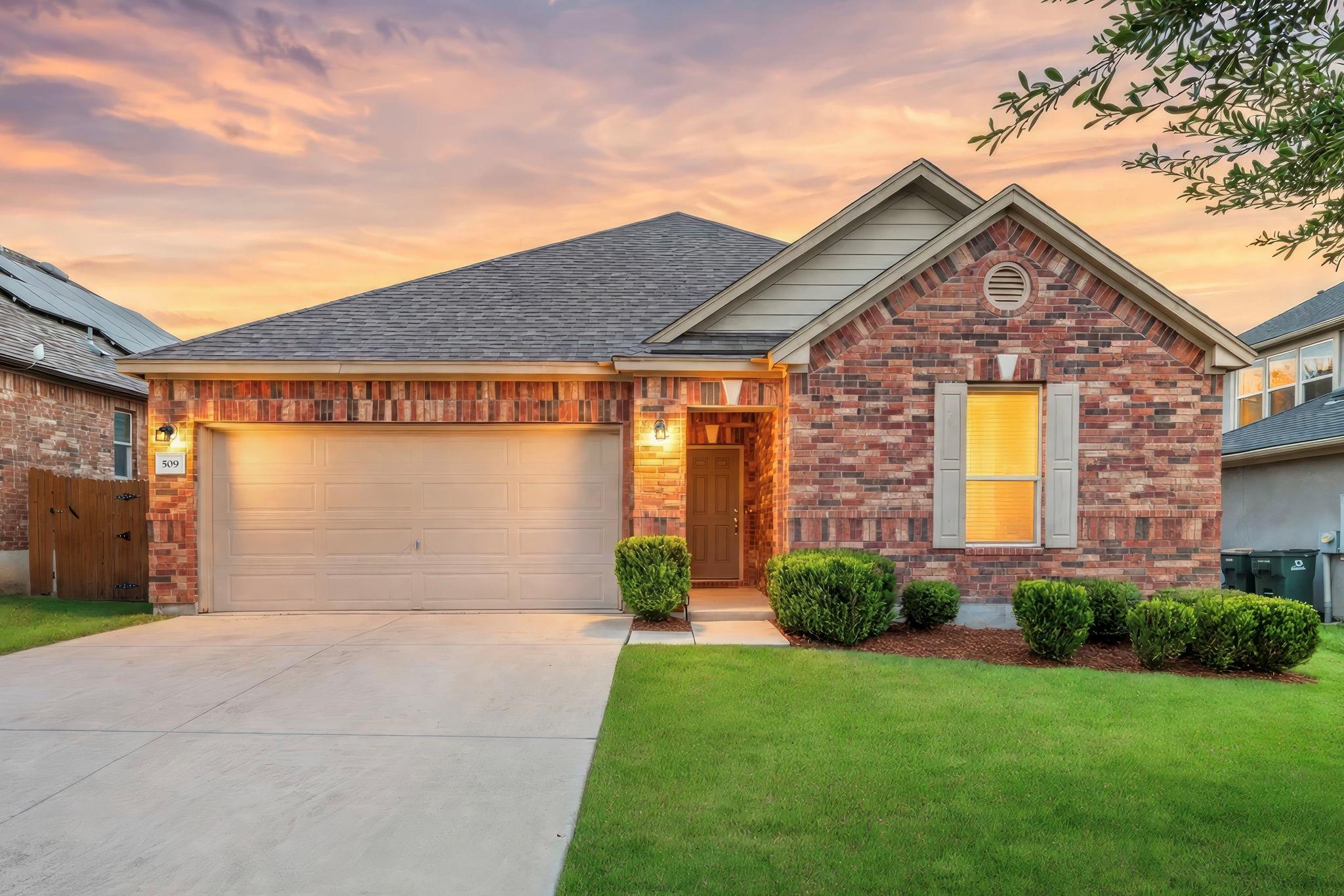 A welcoming facade with a classic brick finish an