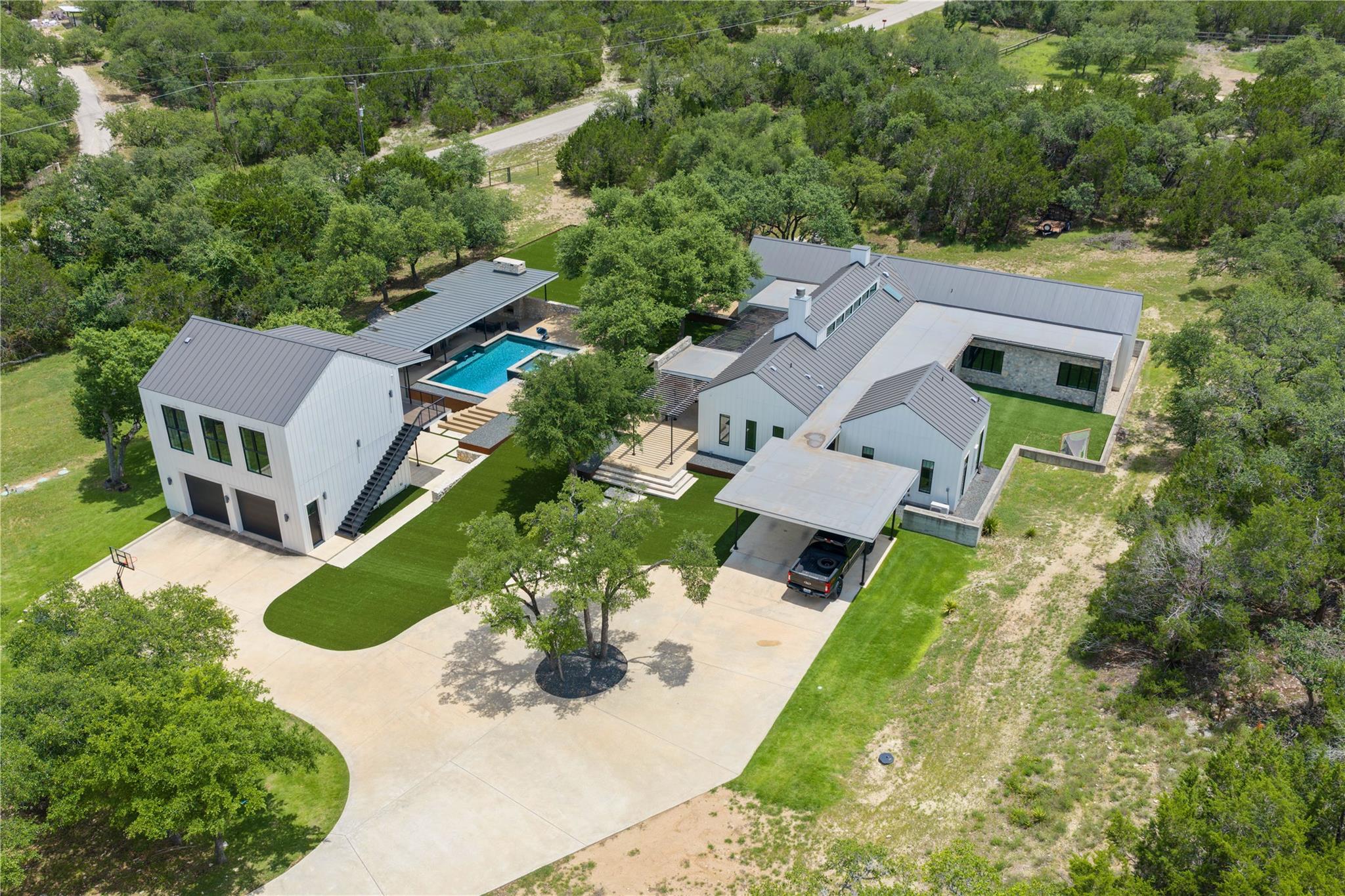 A striking modern residence offering private pool